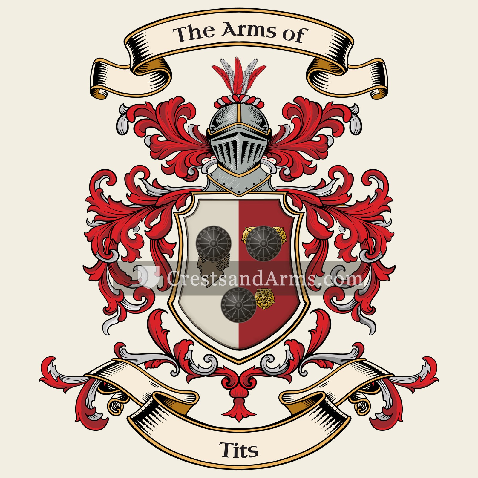 The Tits coat of arms, drawn from the recorded blazon
