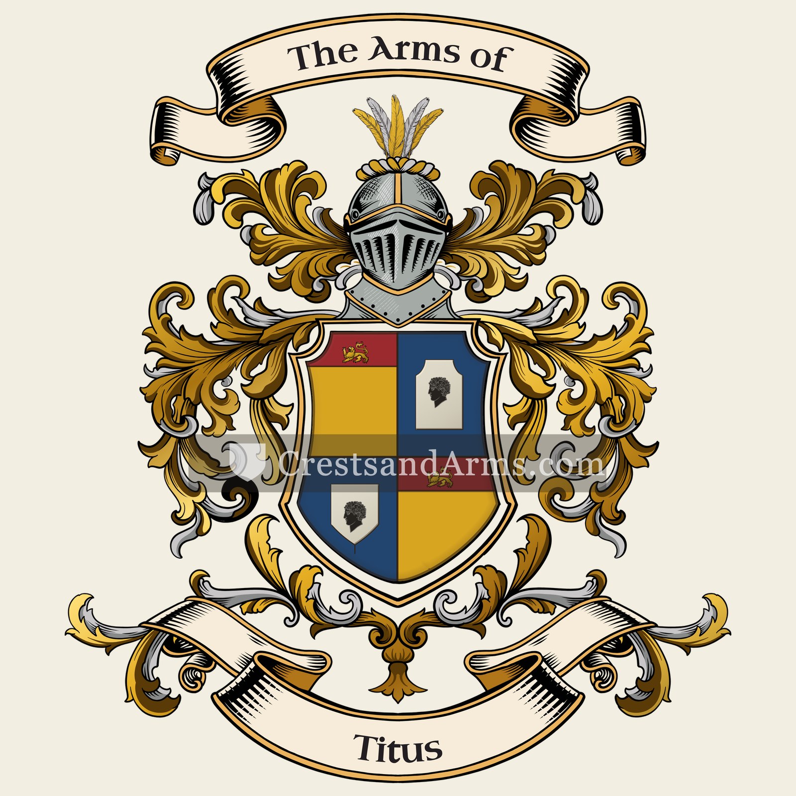 The Titus coat of arms, drawn from the recorded blazon