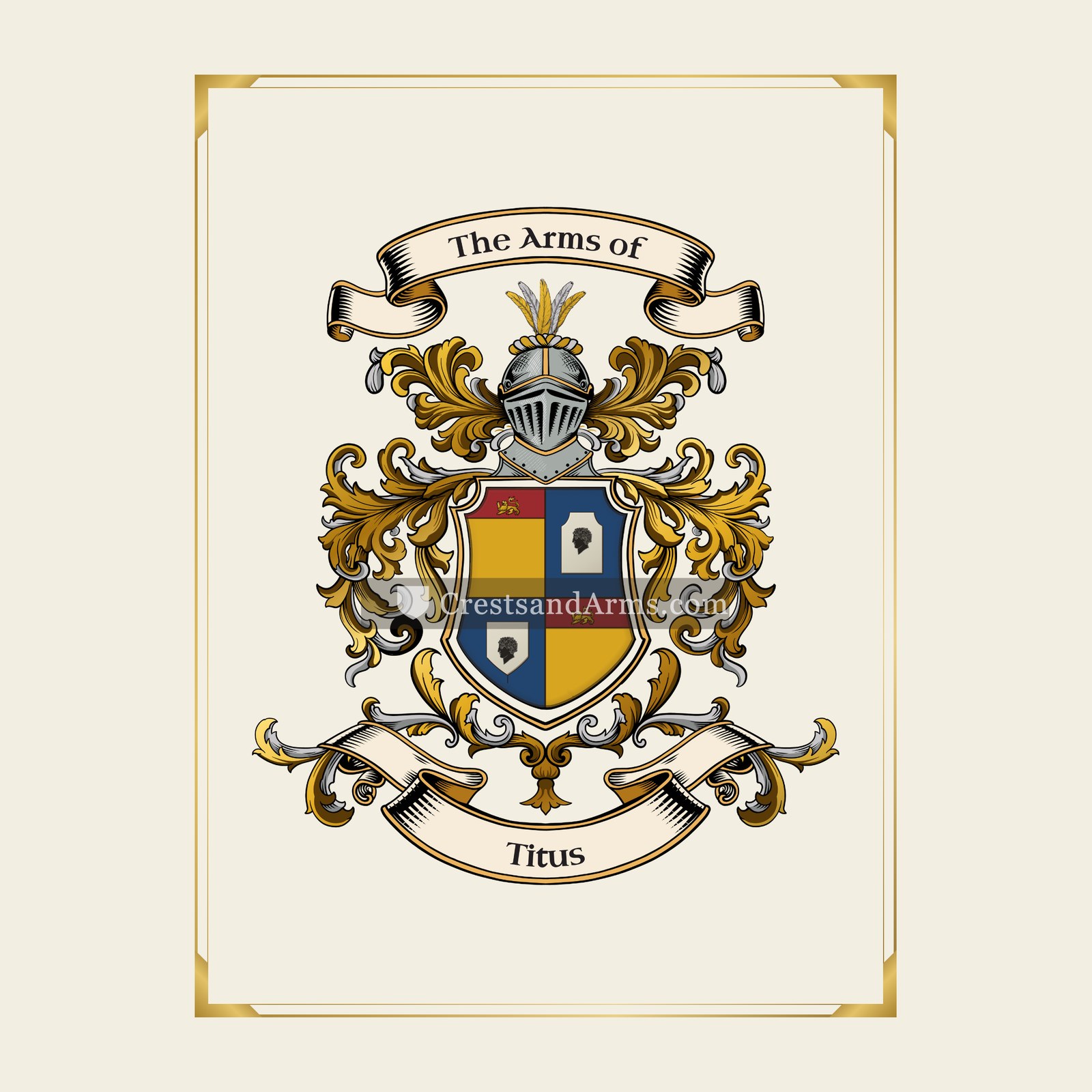 With gold border