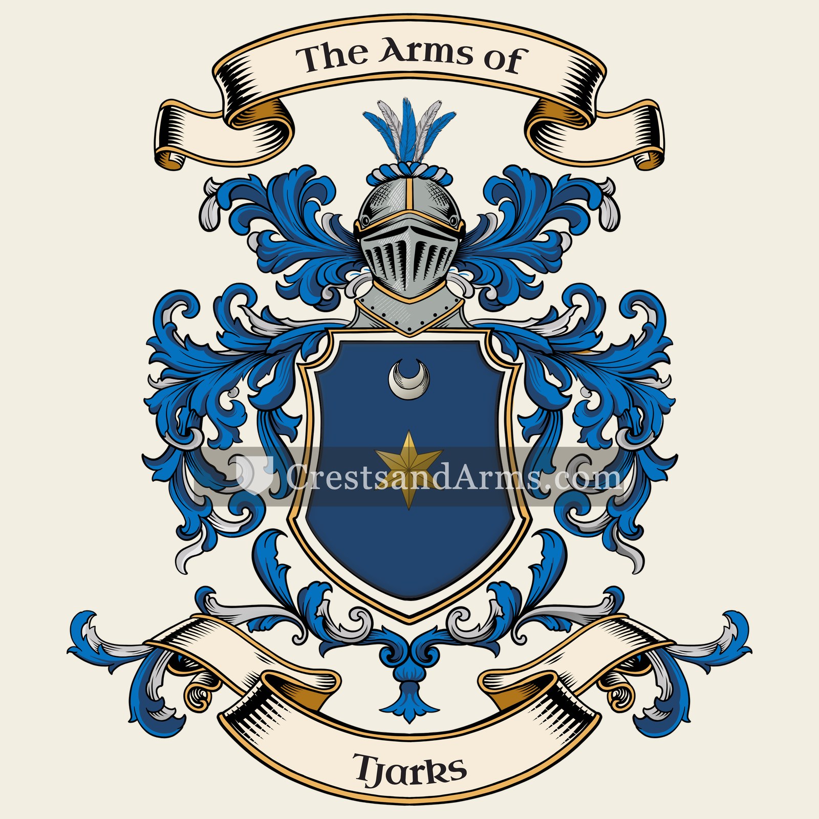 The Tjarks coat of arms, drawn from the recorded blazon