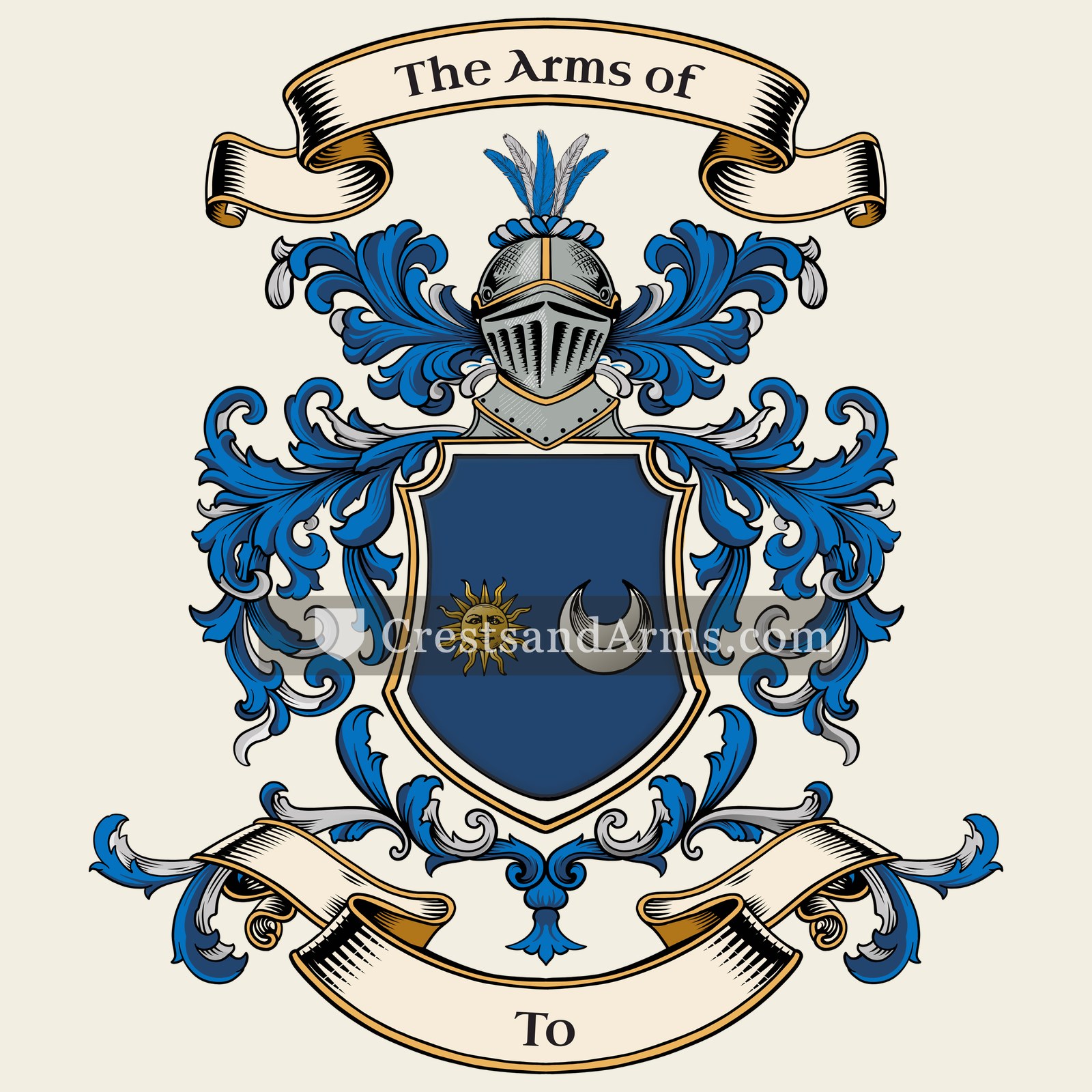 The To coat of arms, drawn from the recorded blazon