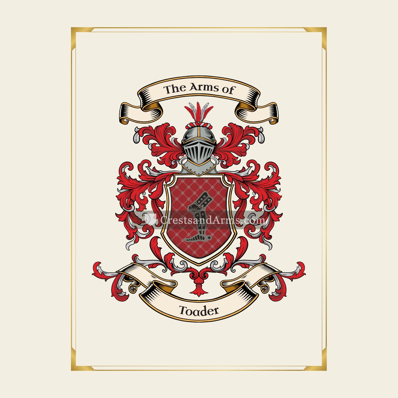 With gold border