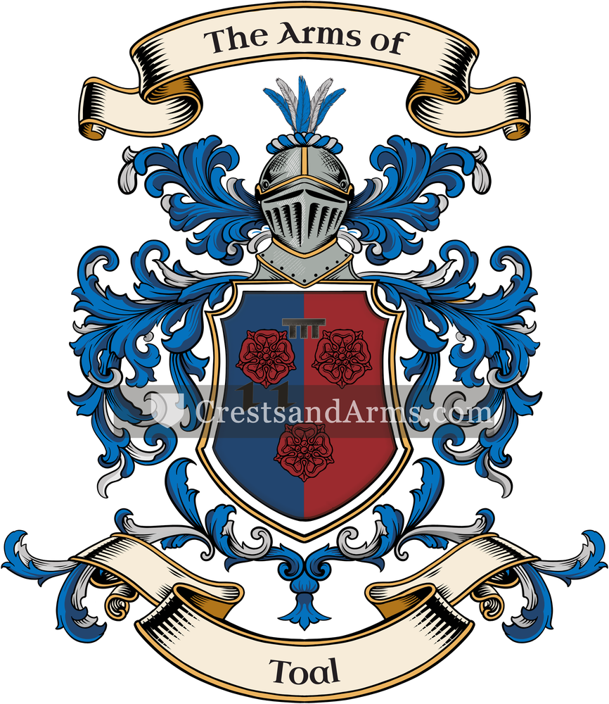 The Toal coat of arms, drawn from the recorded blazon