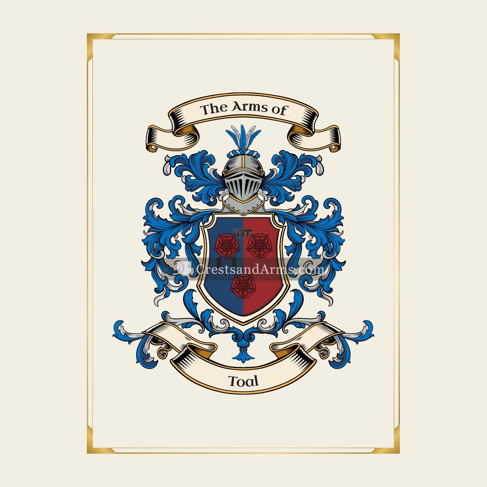 With gold border