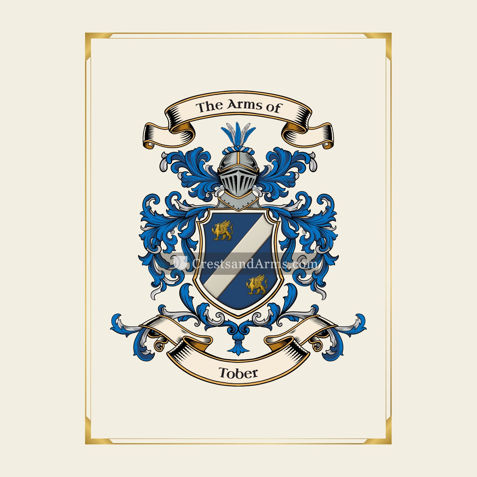 With gold border
