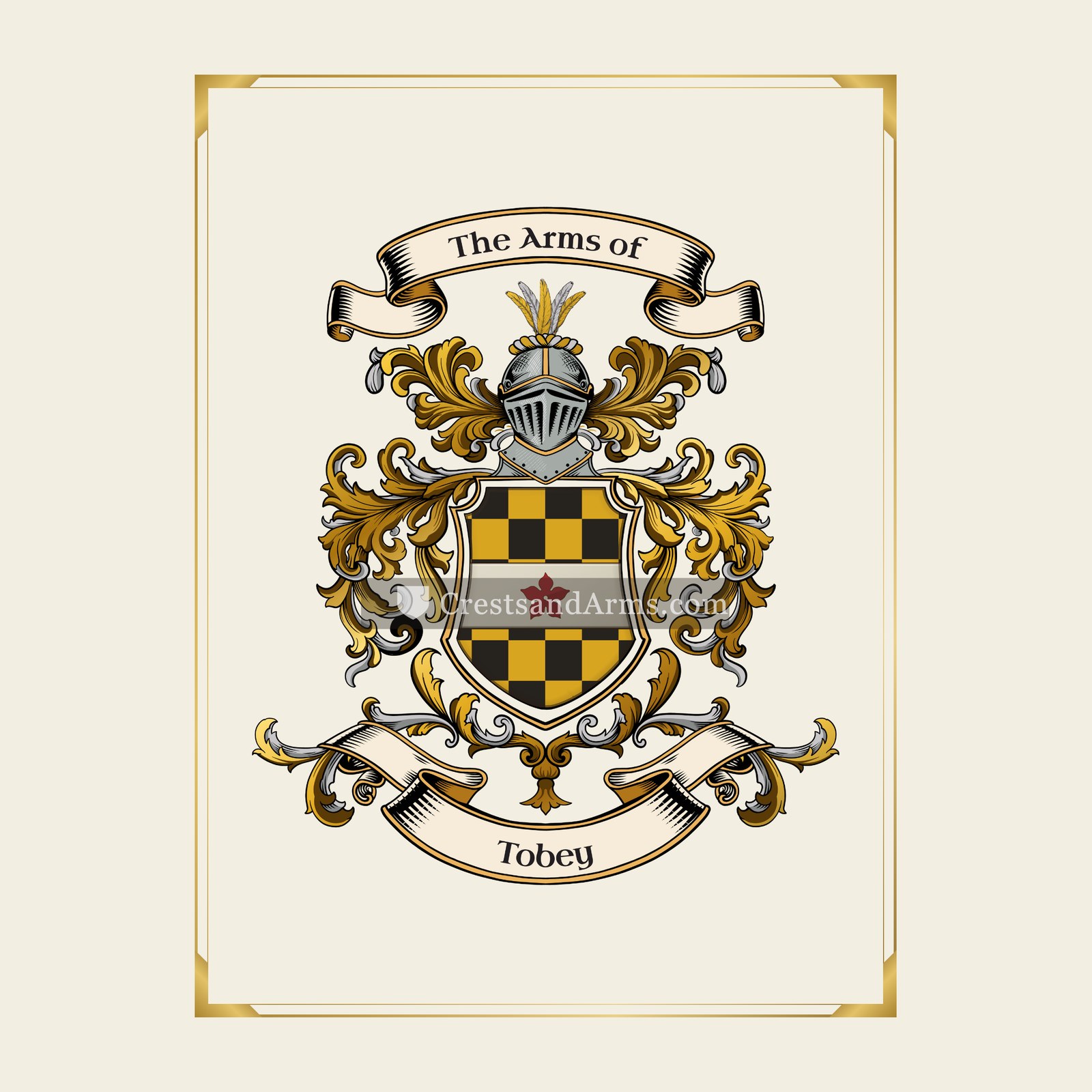 With gold border