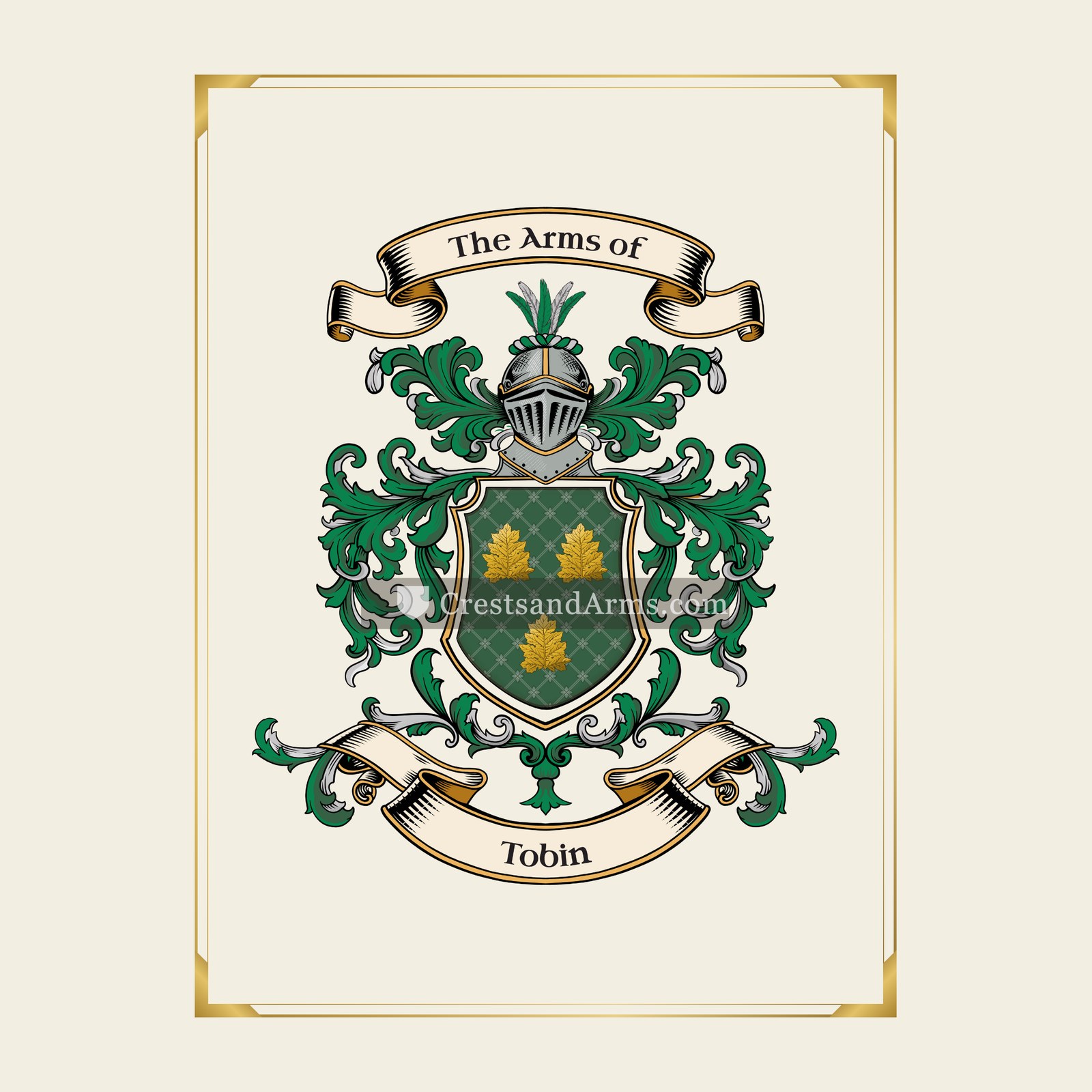 With gold border