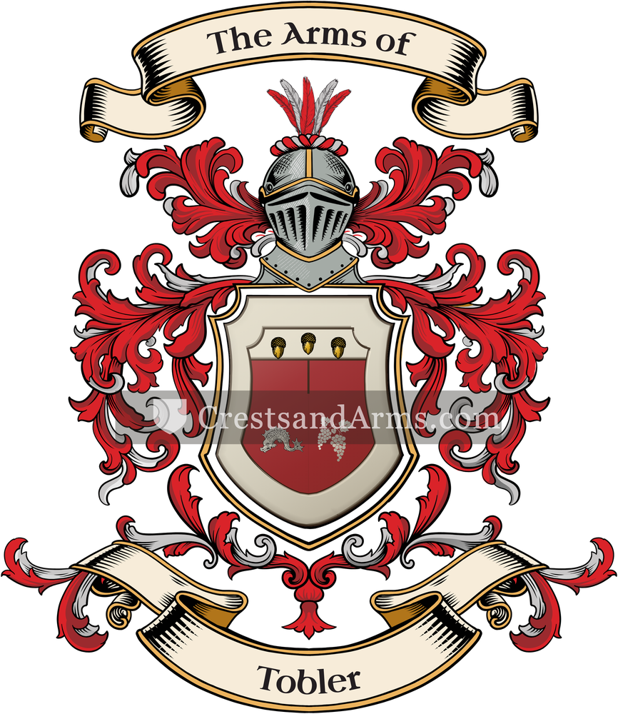 The Tobler coat of arms, drawn from the recorded blazon