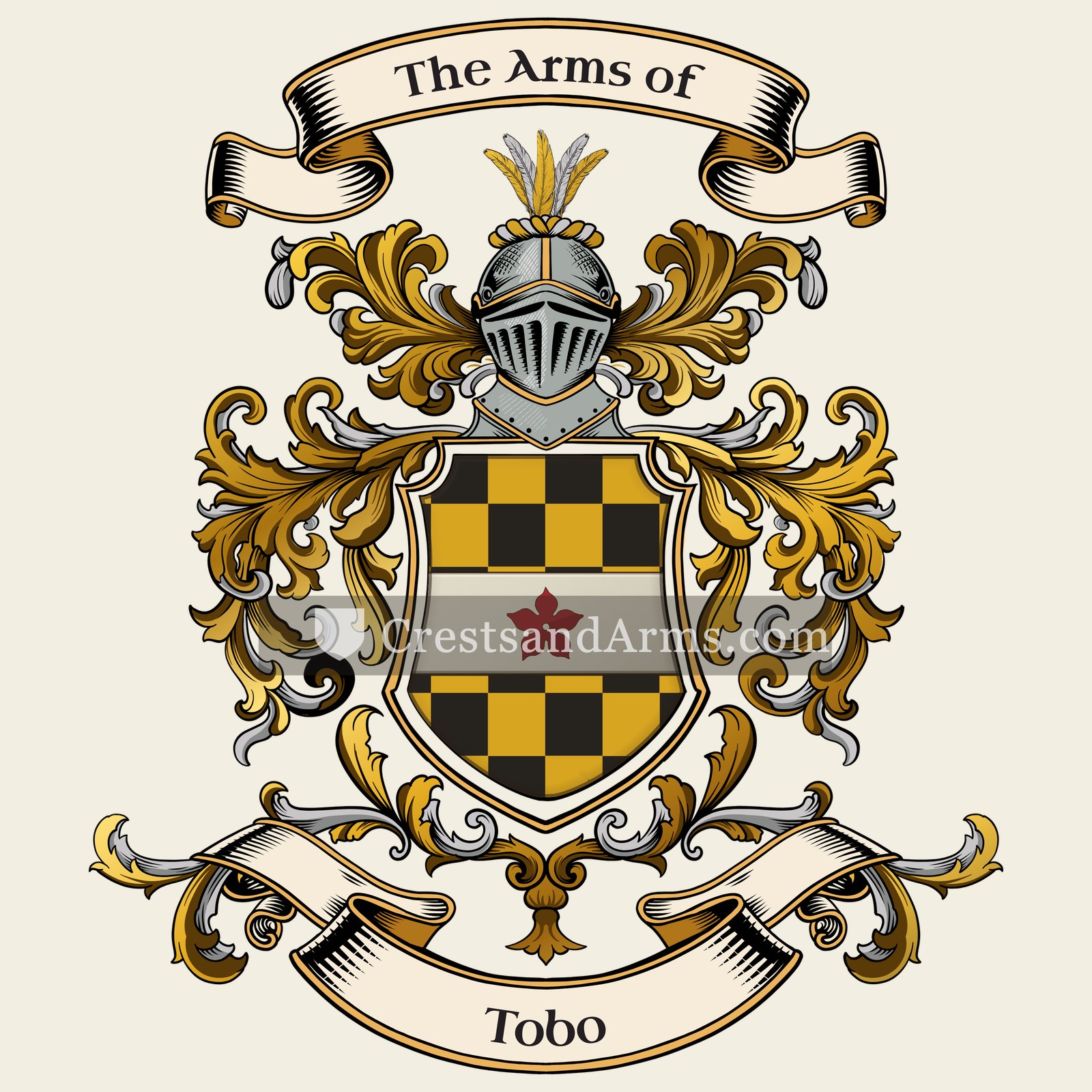 The Tobo coat of arms, drawn from the recorded blazon