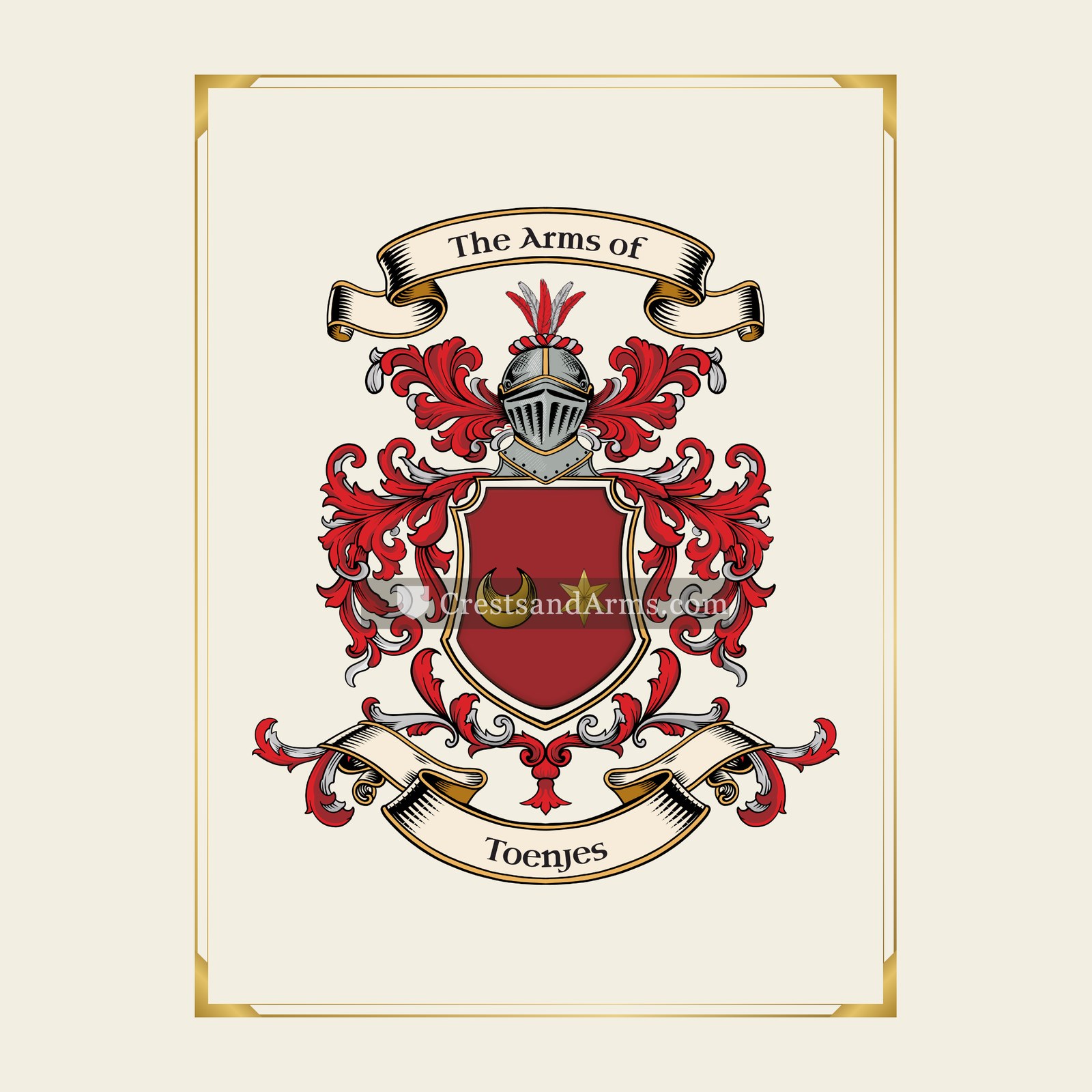 With gold border