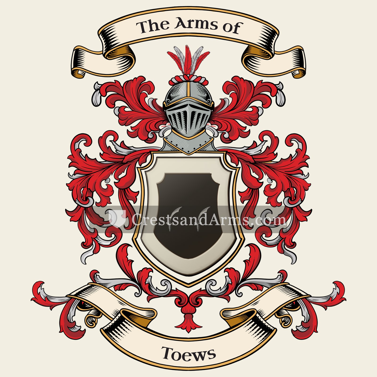 The Toews coat of arms, drawn from the recorded blazon