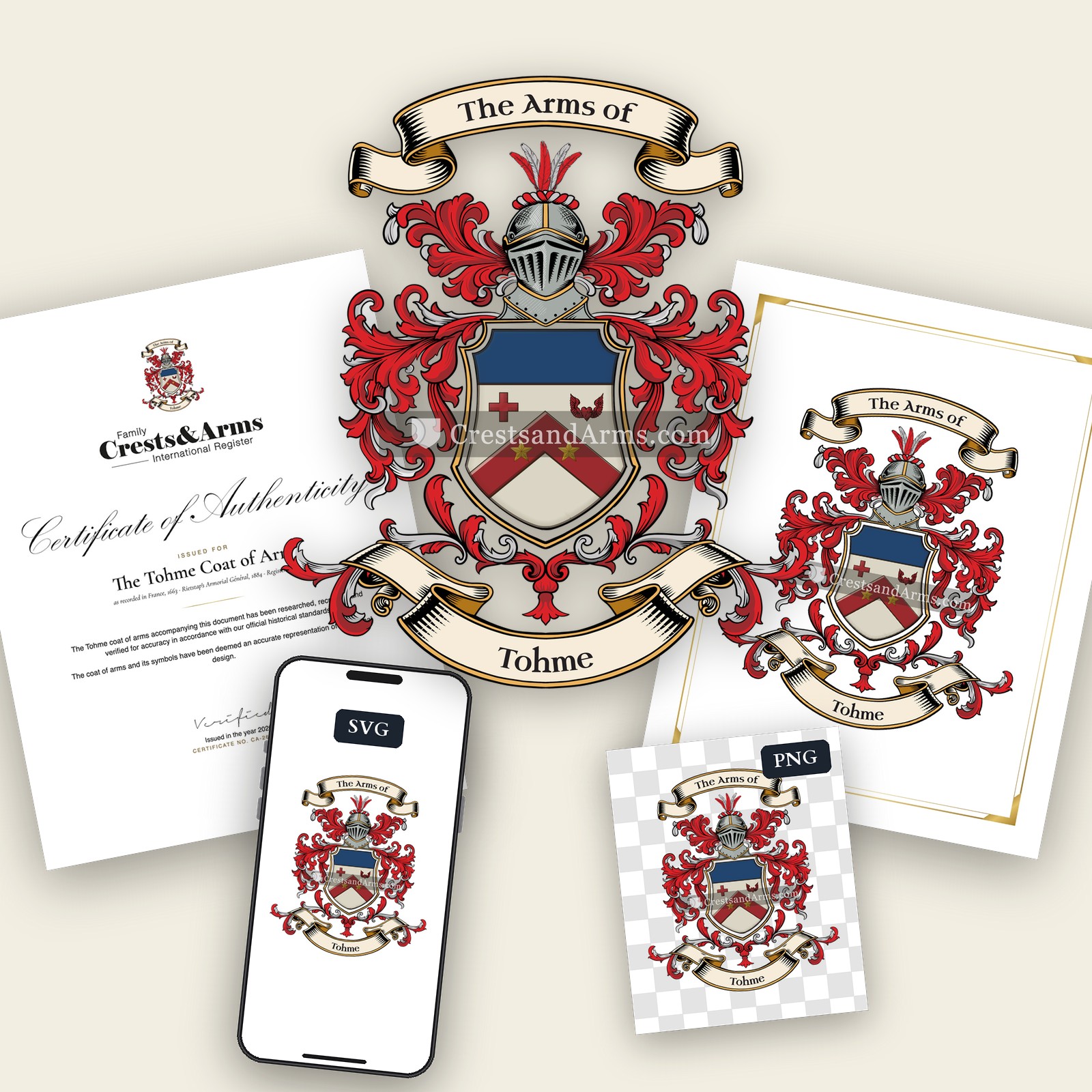 The Tohme arms on the coat of arms — digital pack