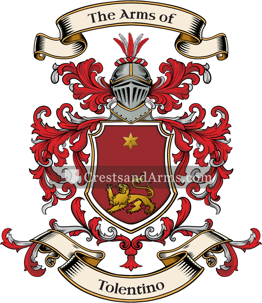The Tolentino coat of arms, drawn from the recorded blazon