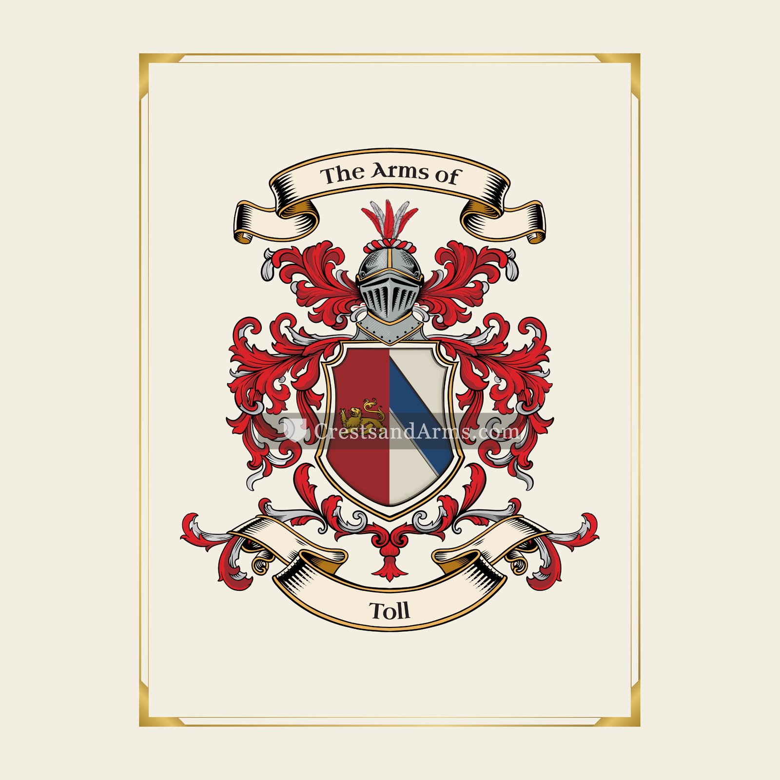 With gold border