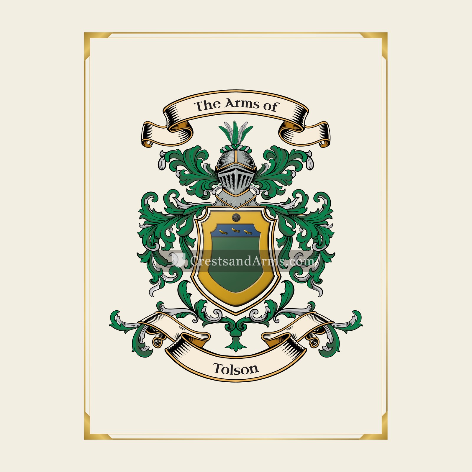 With gold border