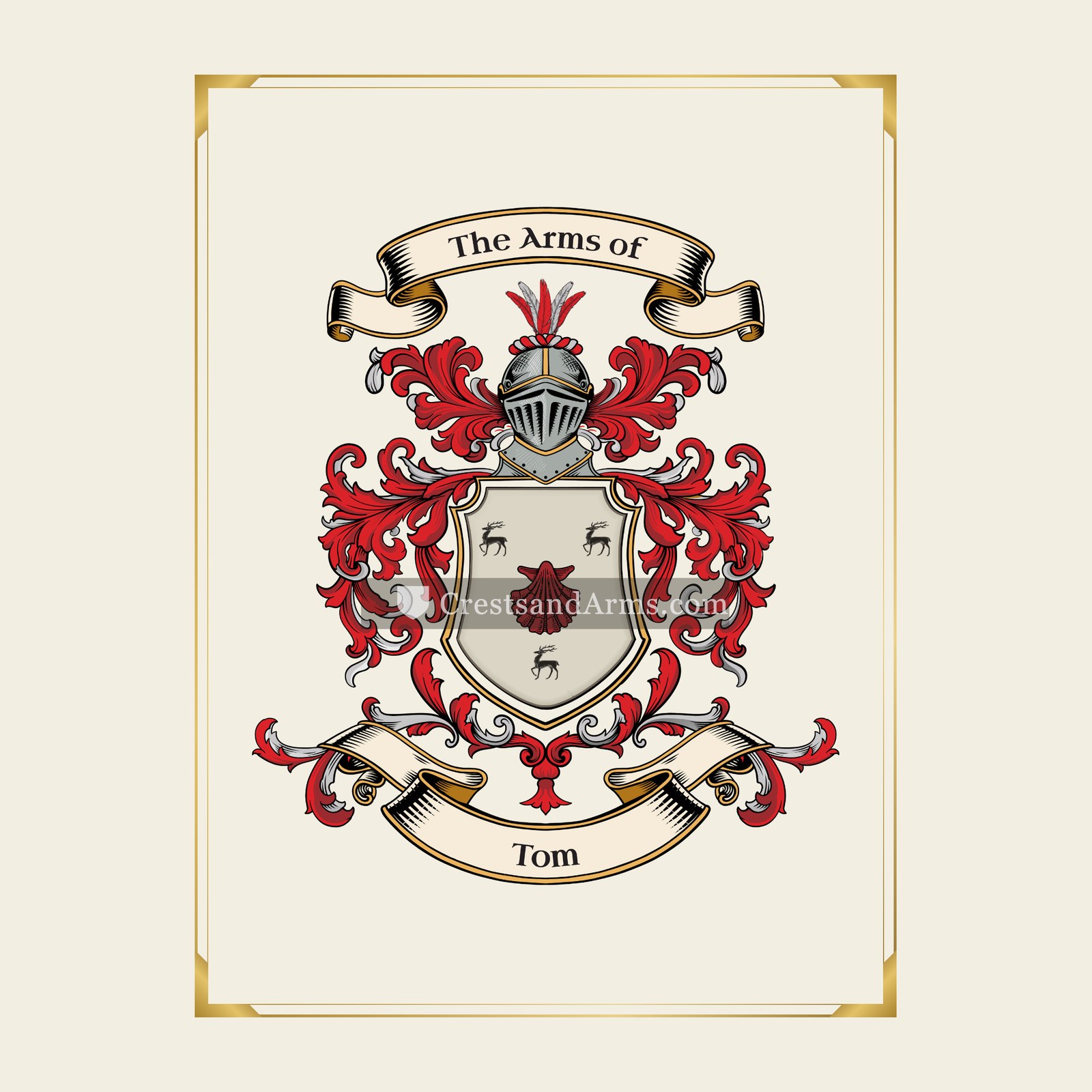 With gold border
