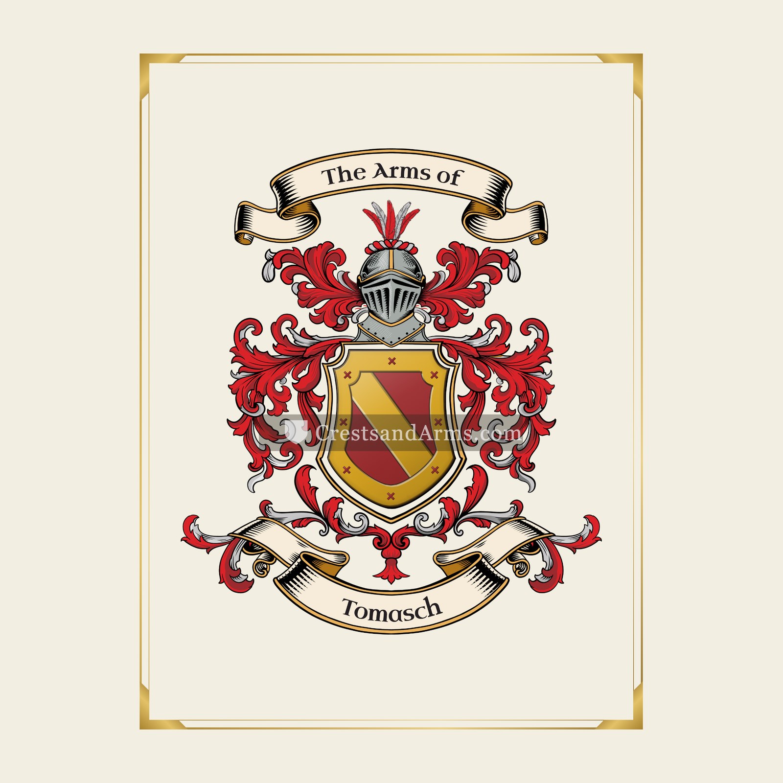 With gold border