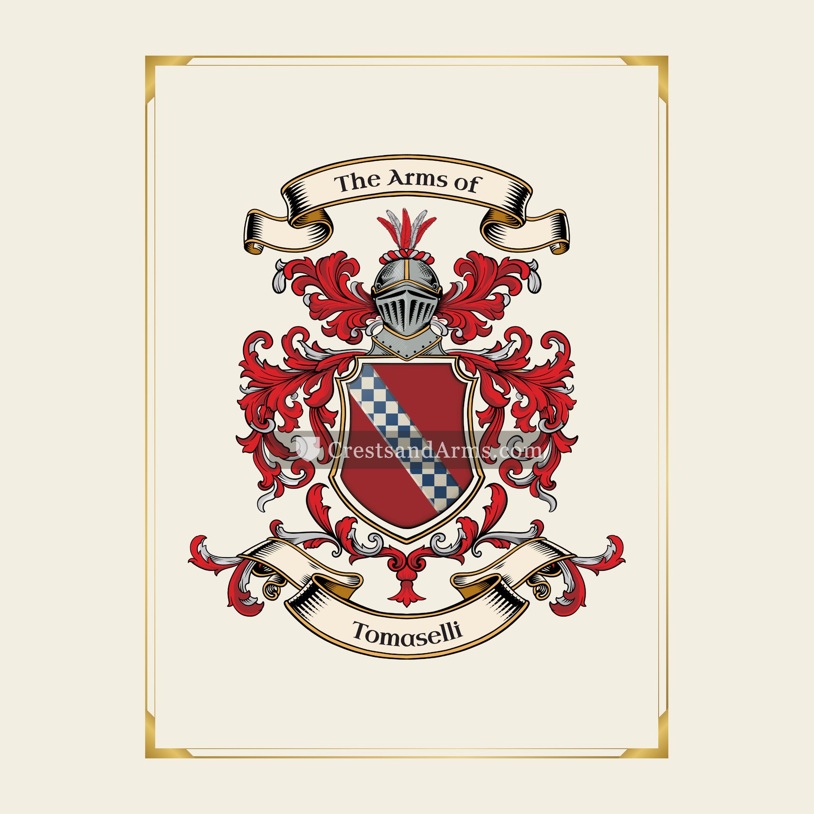 With gold border