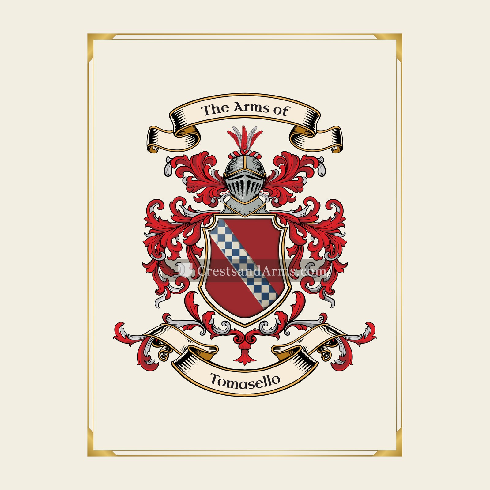 With gold border