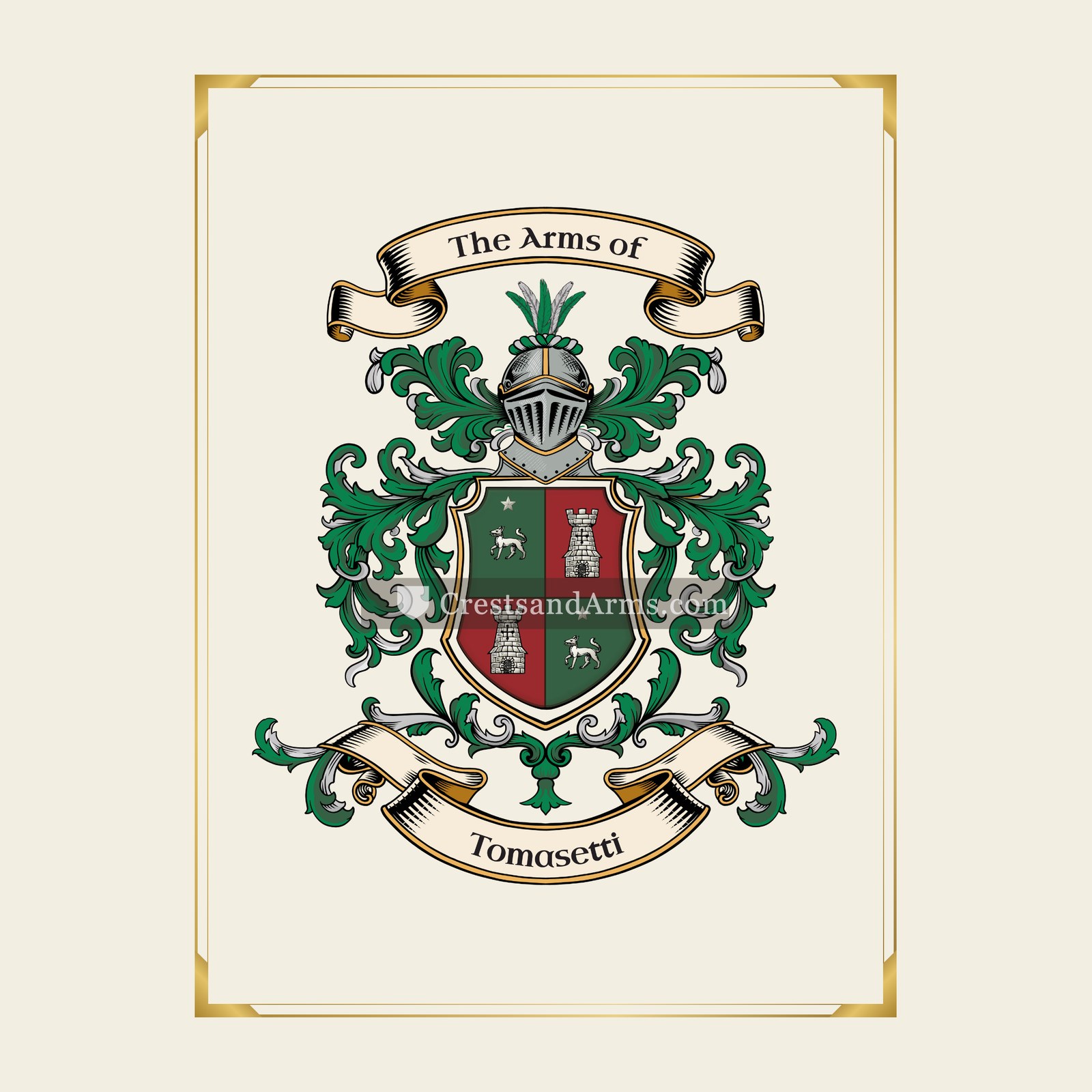 With gold border