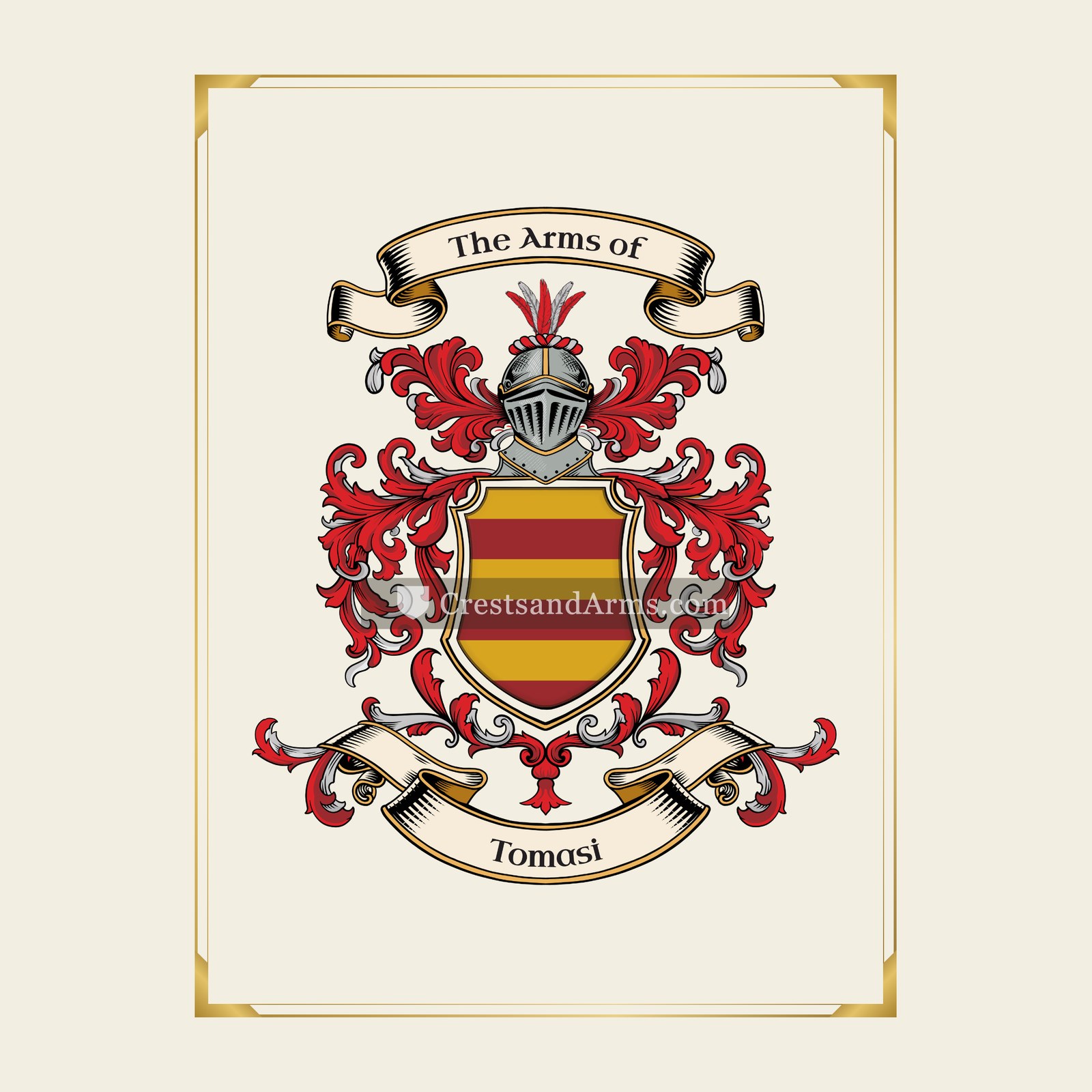 With gold border