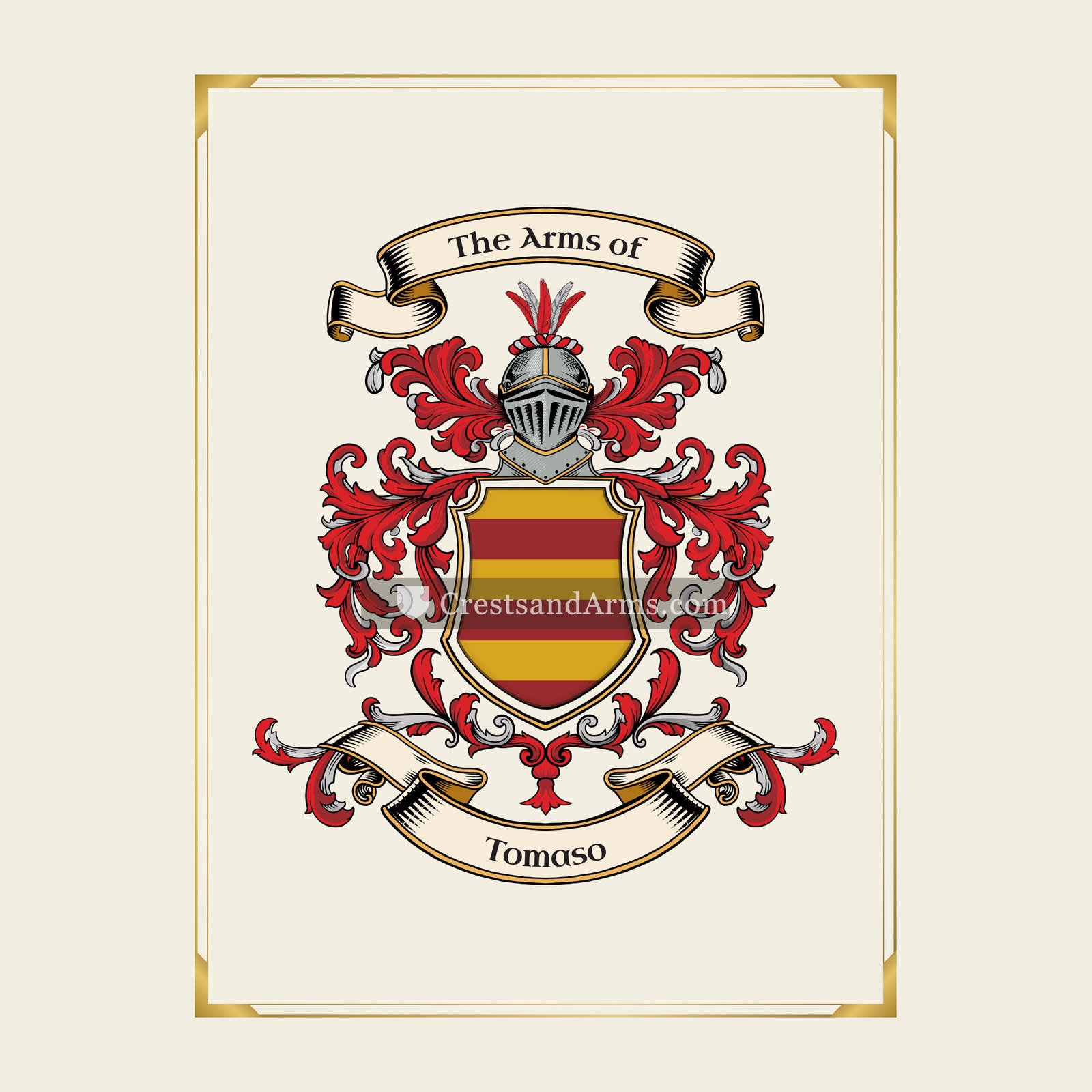 With gold border