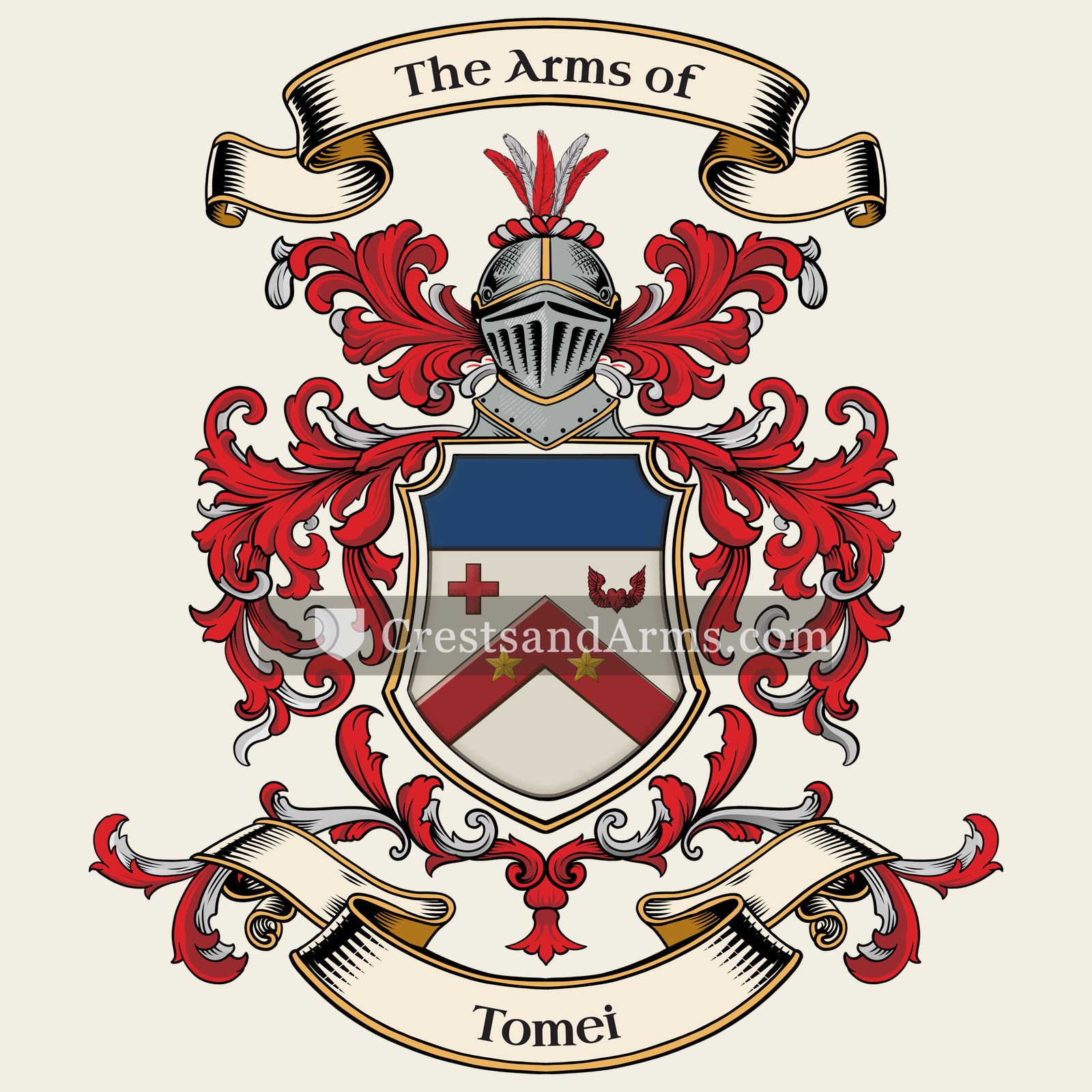 The Tomei coat of arms, drawn from the recorded blazon