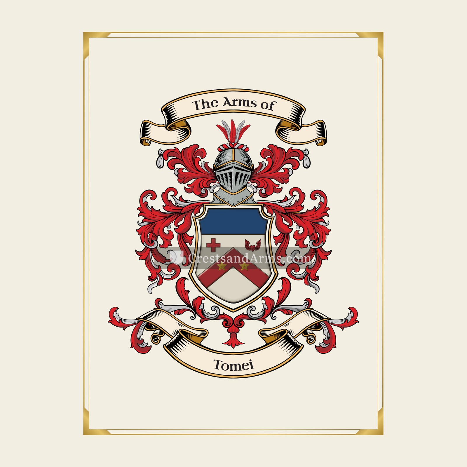 With gold border