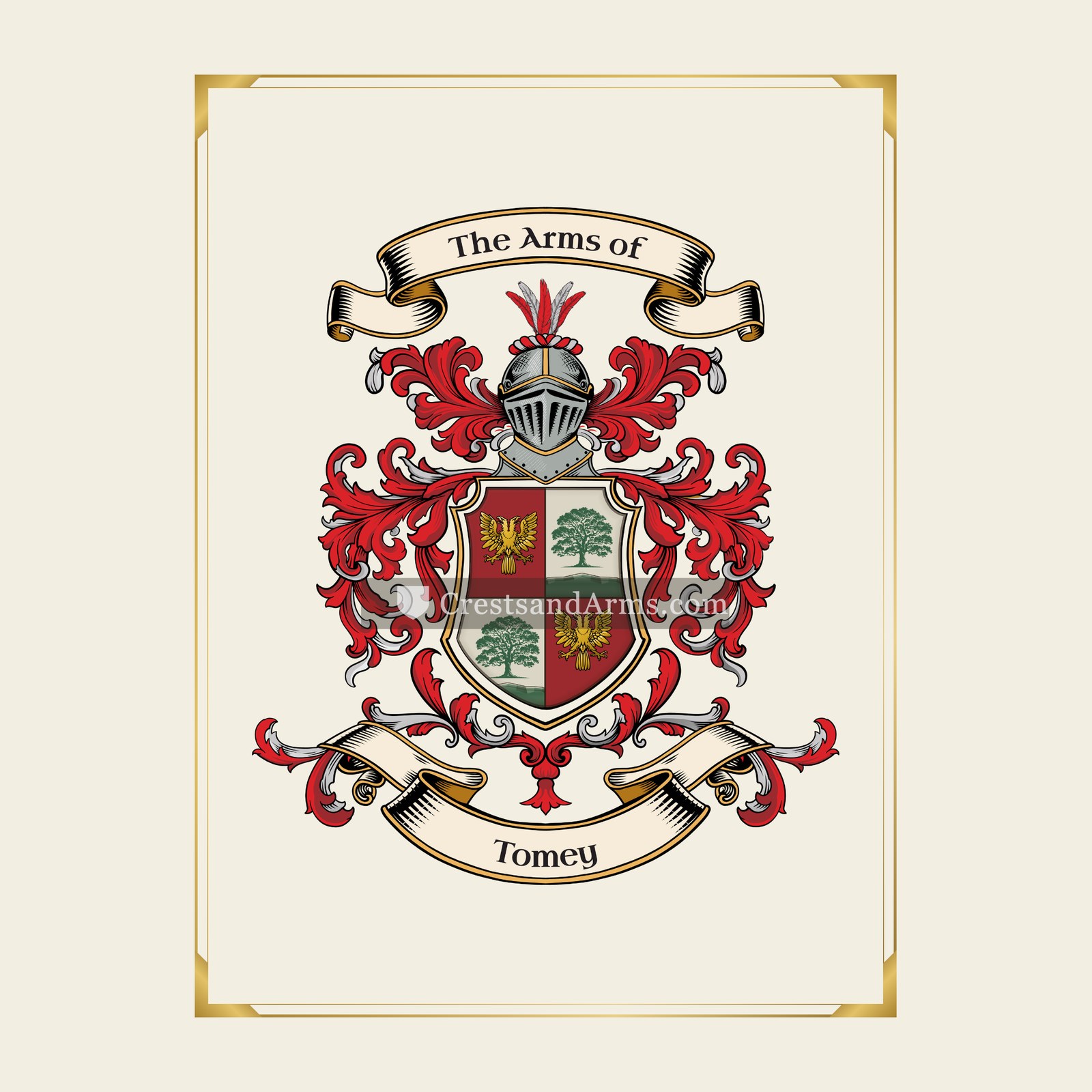 With gold border