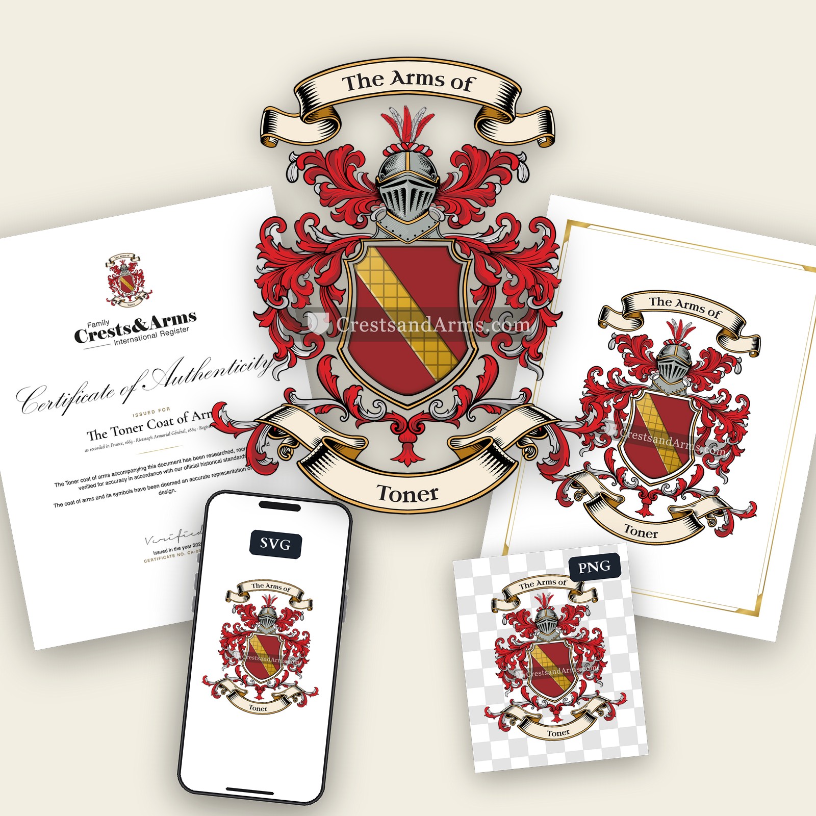 The Toner arms on the coat of arms — digital pack