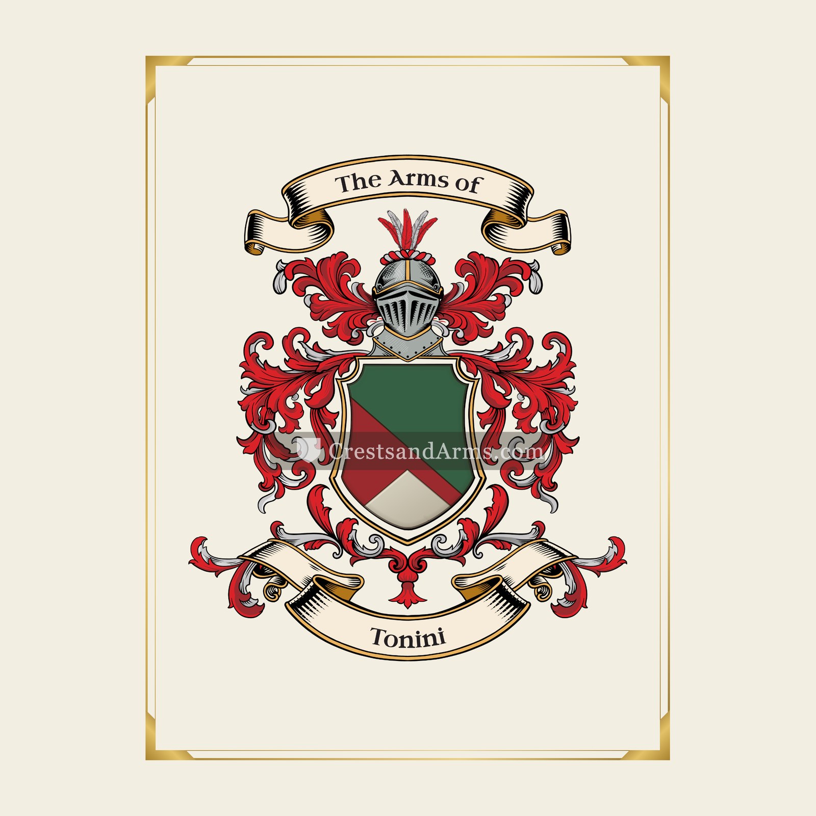 With gold border