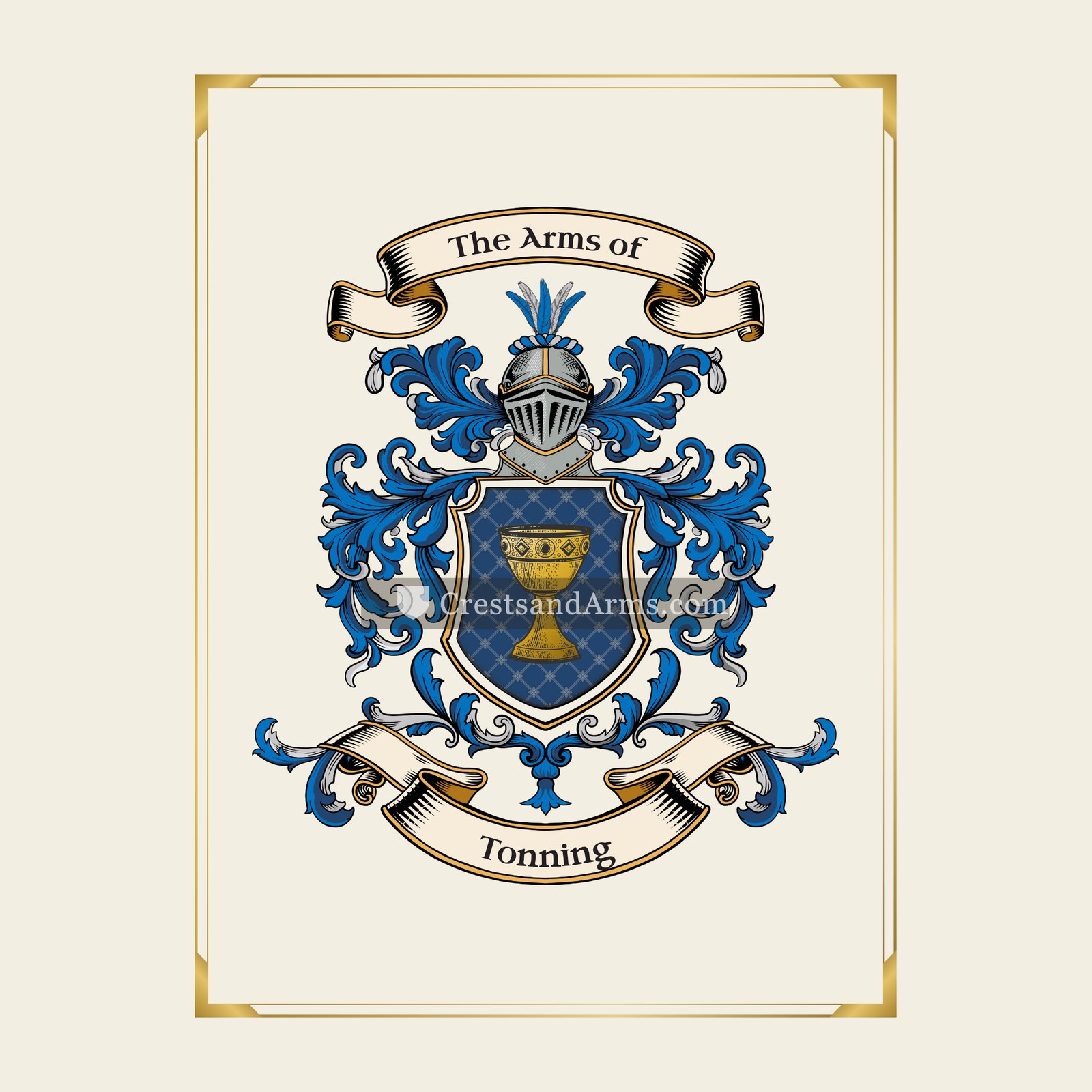 With gold border