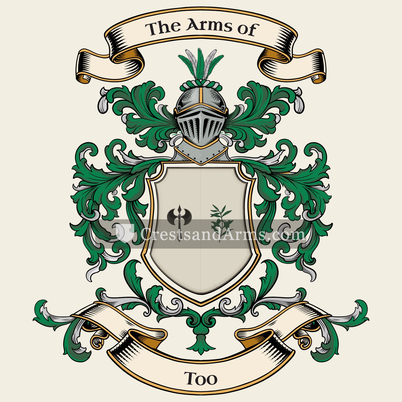 The Too coat of arms, drawn from the recorded blazon