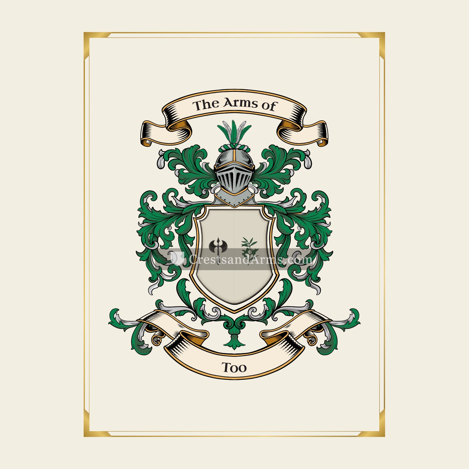 With gold border