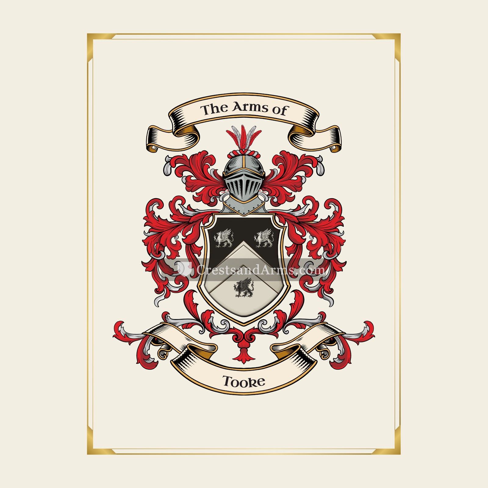 With gold border