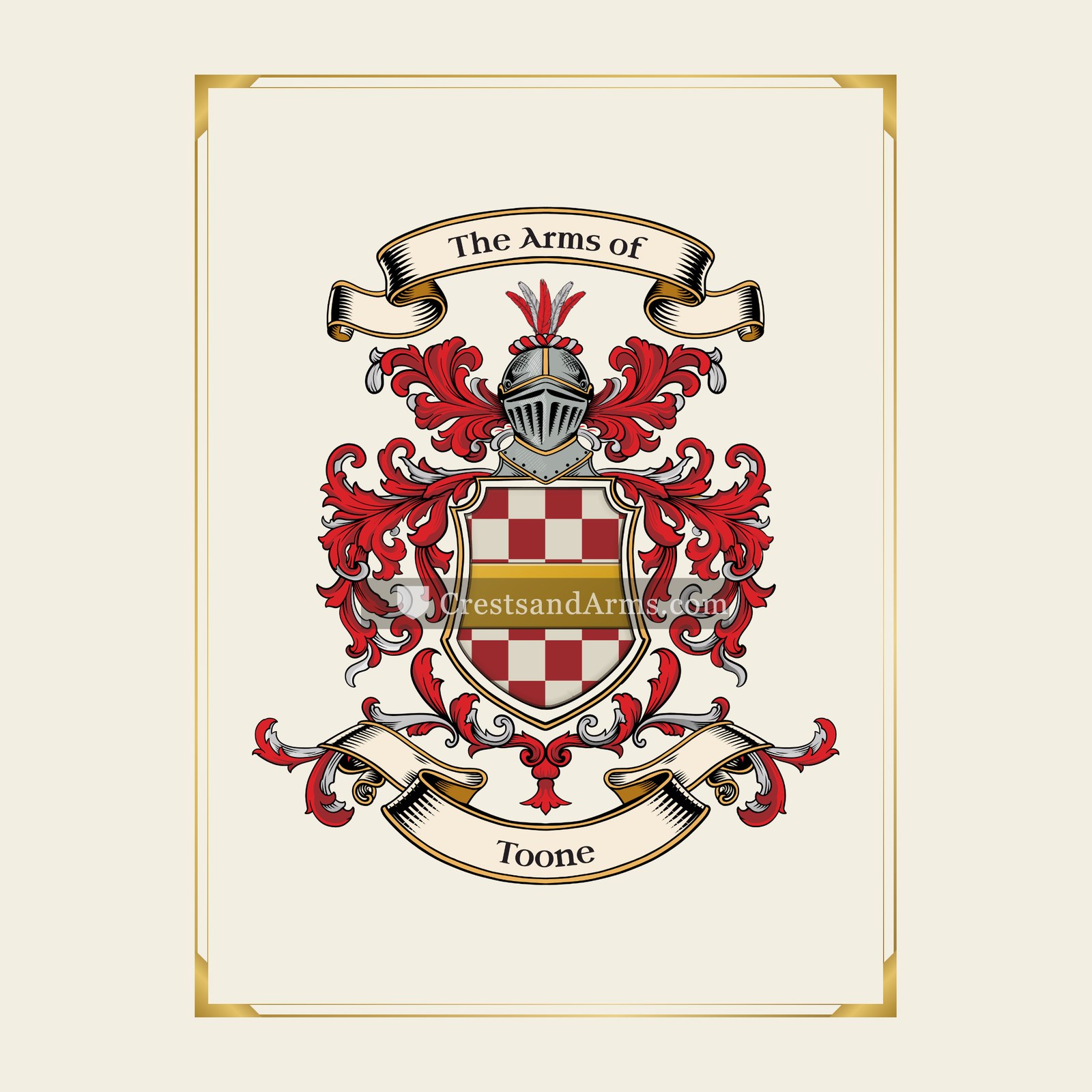 With gold border