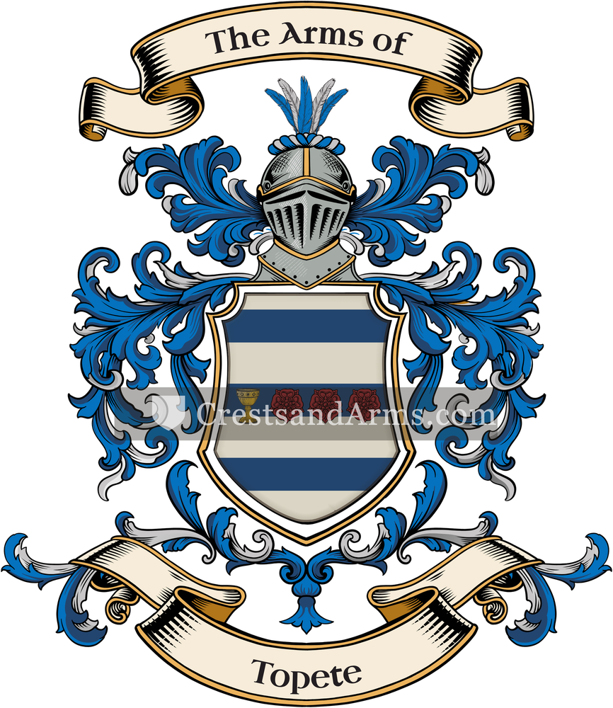 The Topete coat of arms, drawn from the recorded blazon