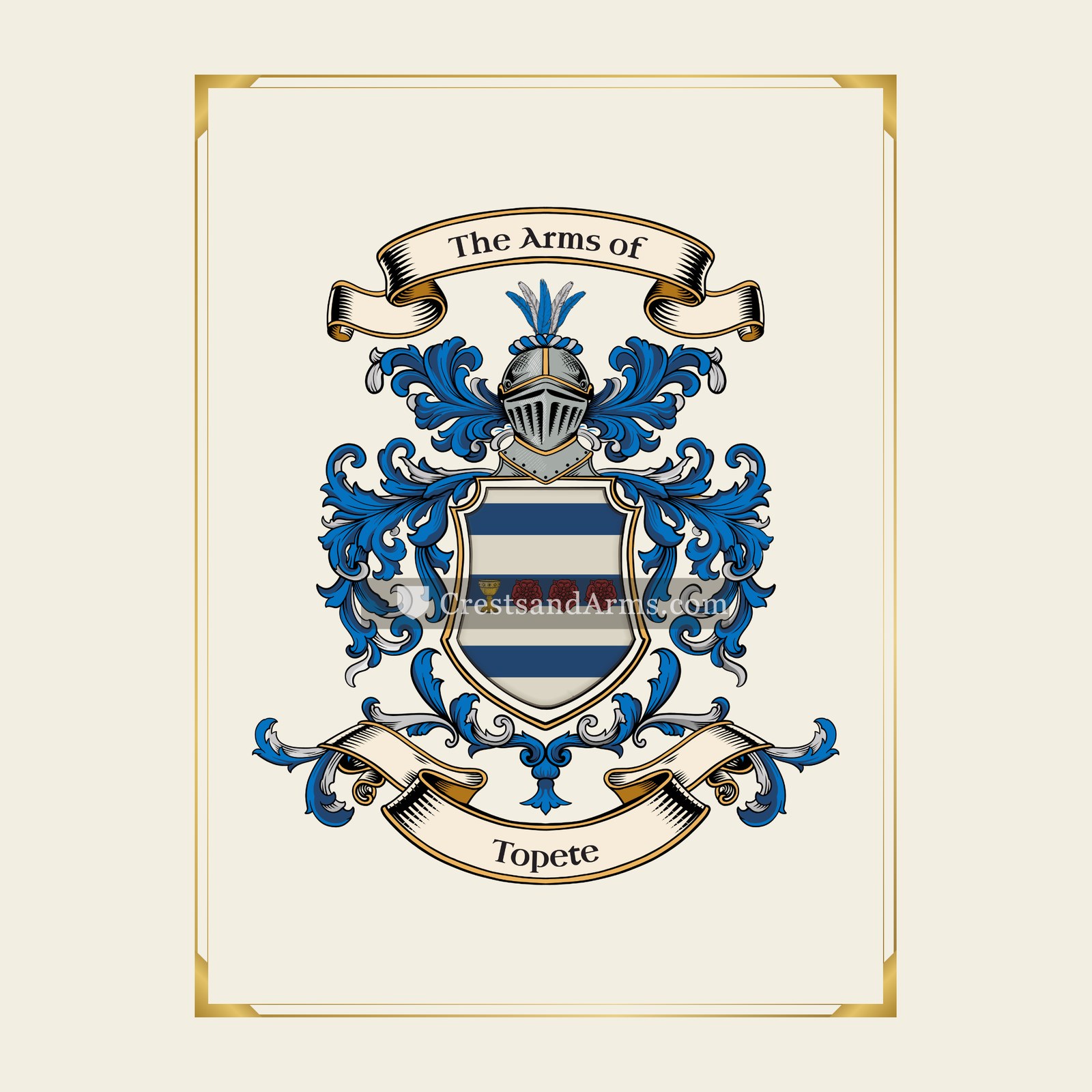 With gold border