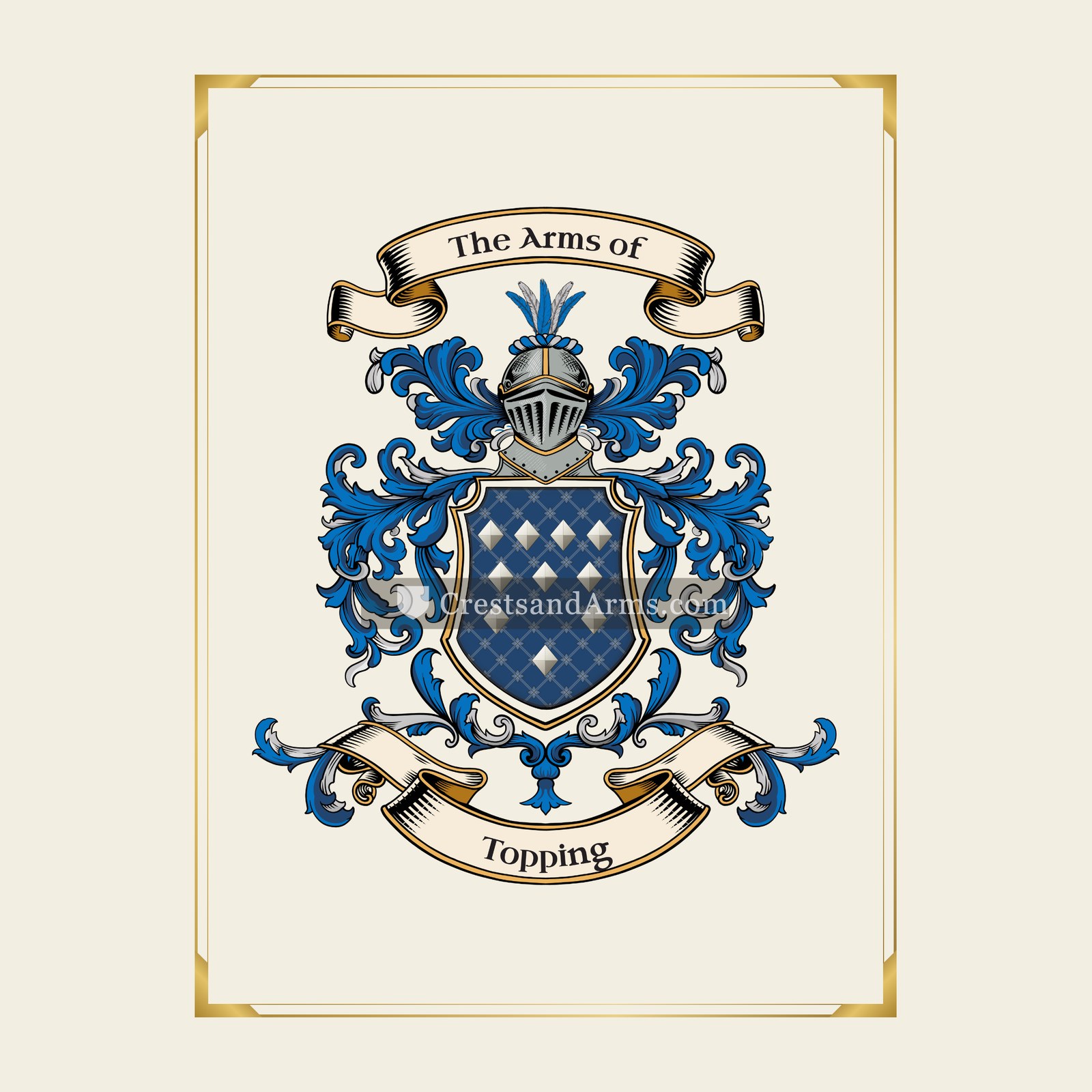 With gold border