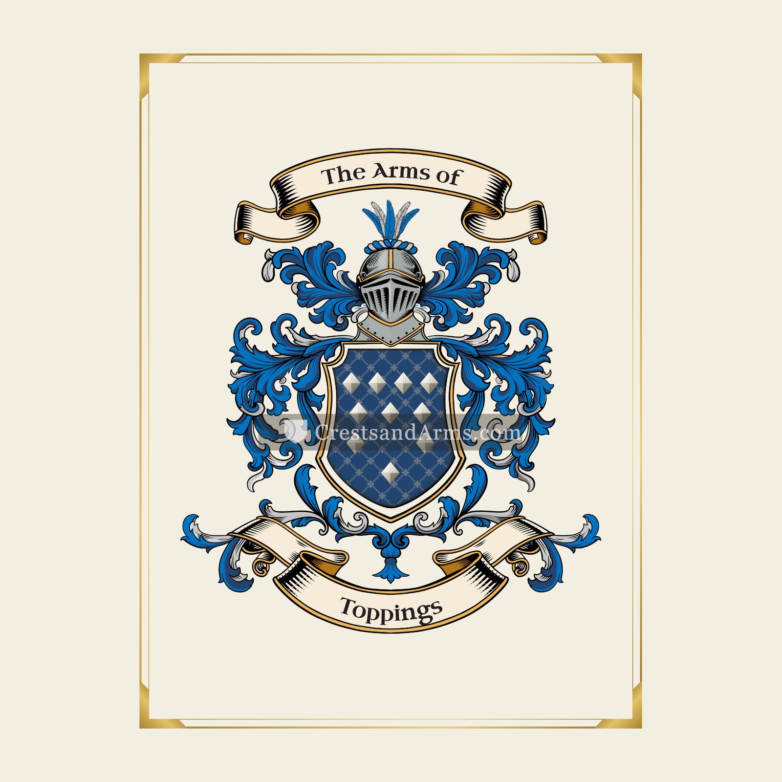 With gold border