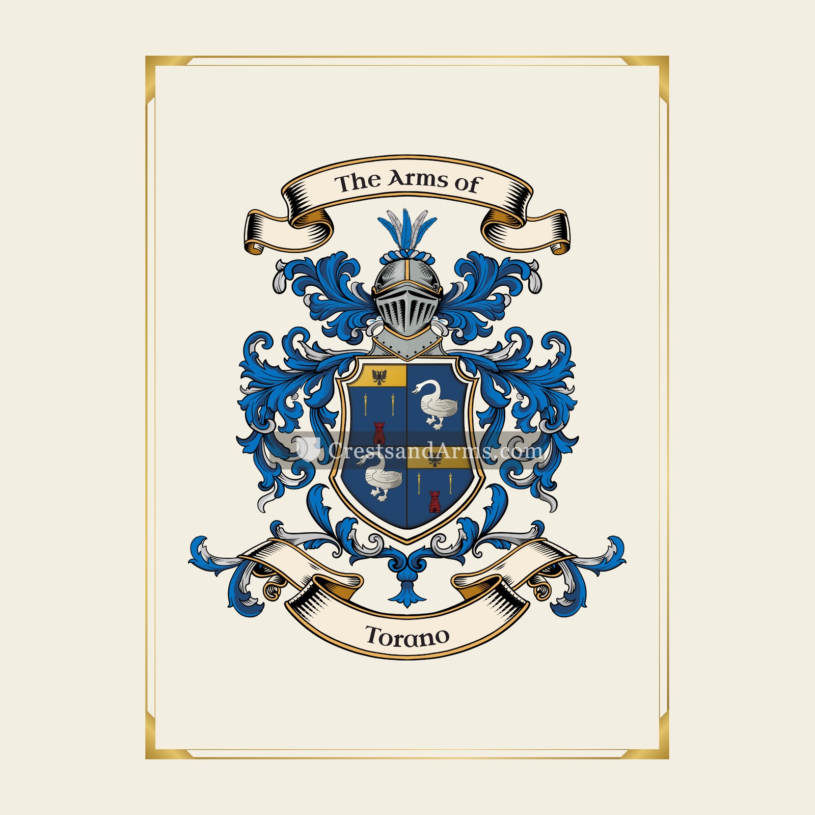 With gold border