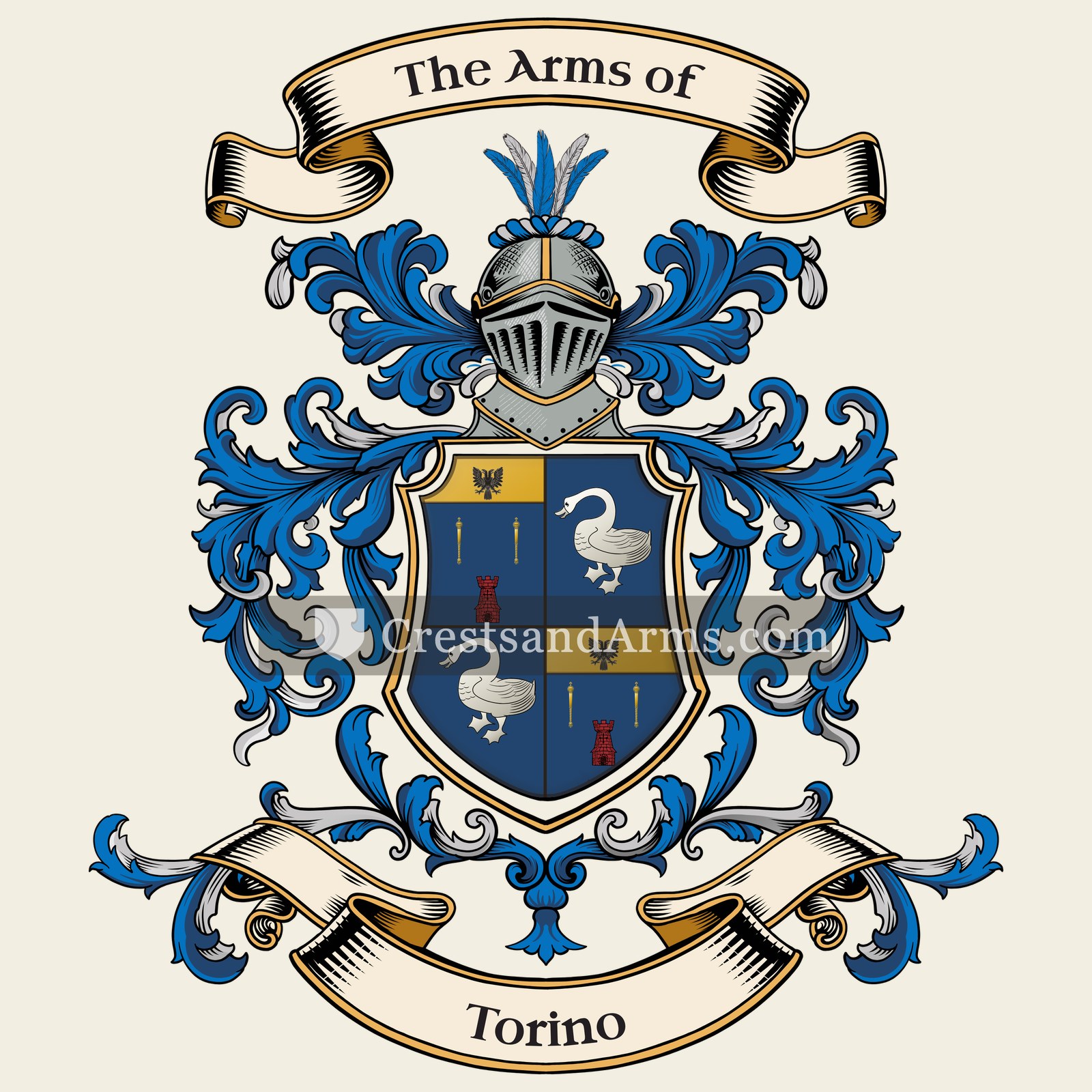 The Torino coat of arms, drawn from the recorded blazon