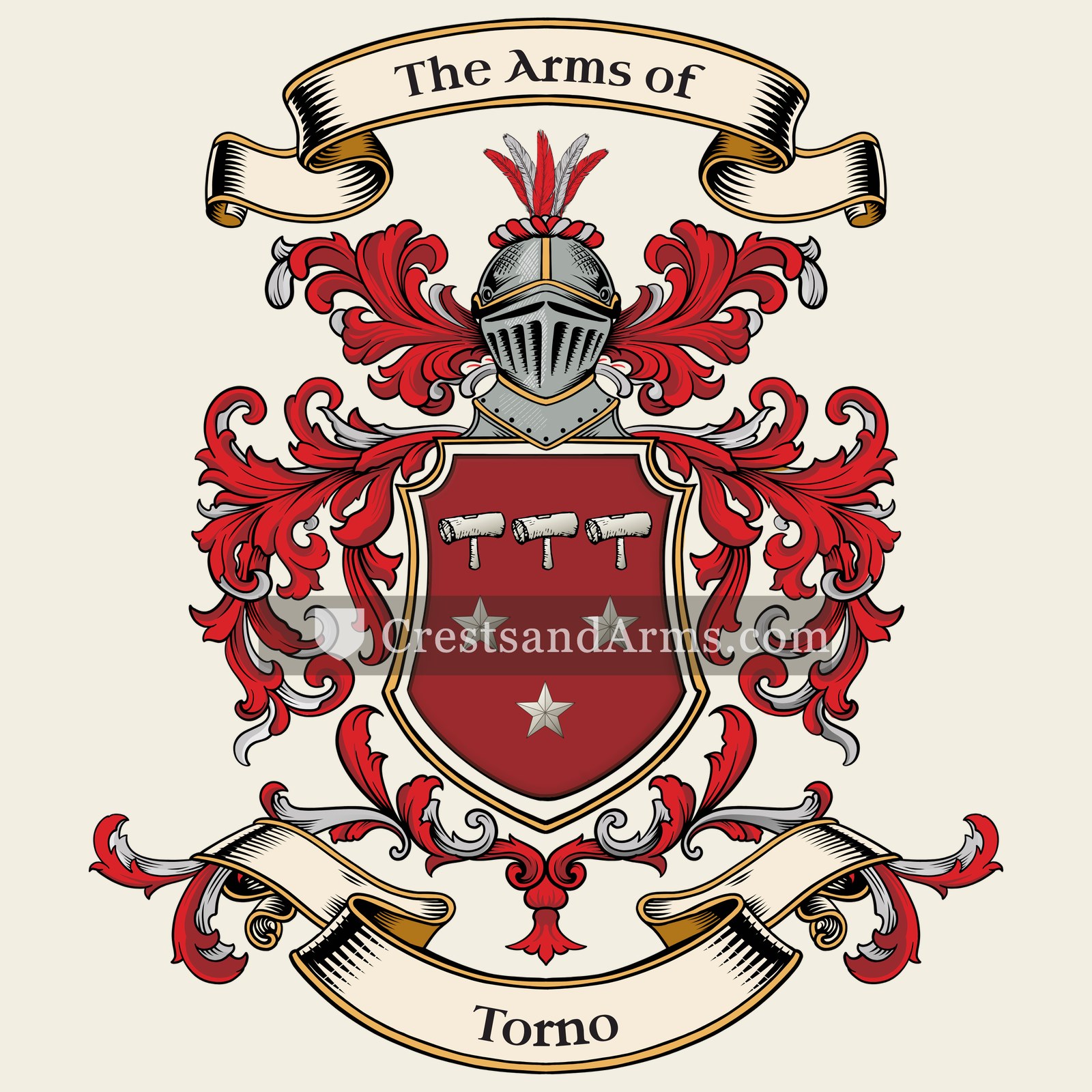 The Torno coat of arms, drawn from the recorded blazon