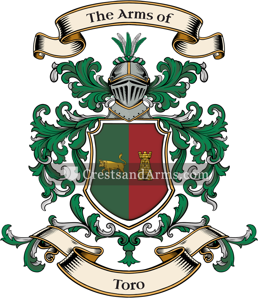 The Toro coat of arms, drawn from the recorded blazon