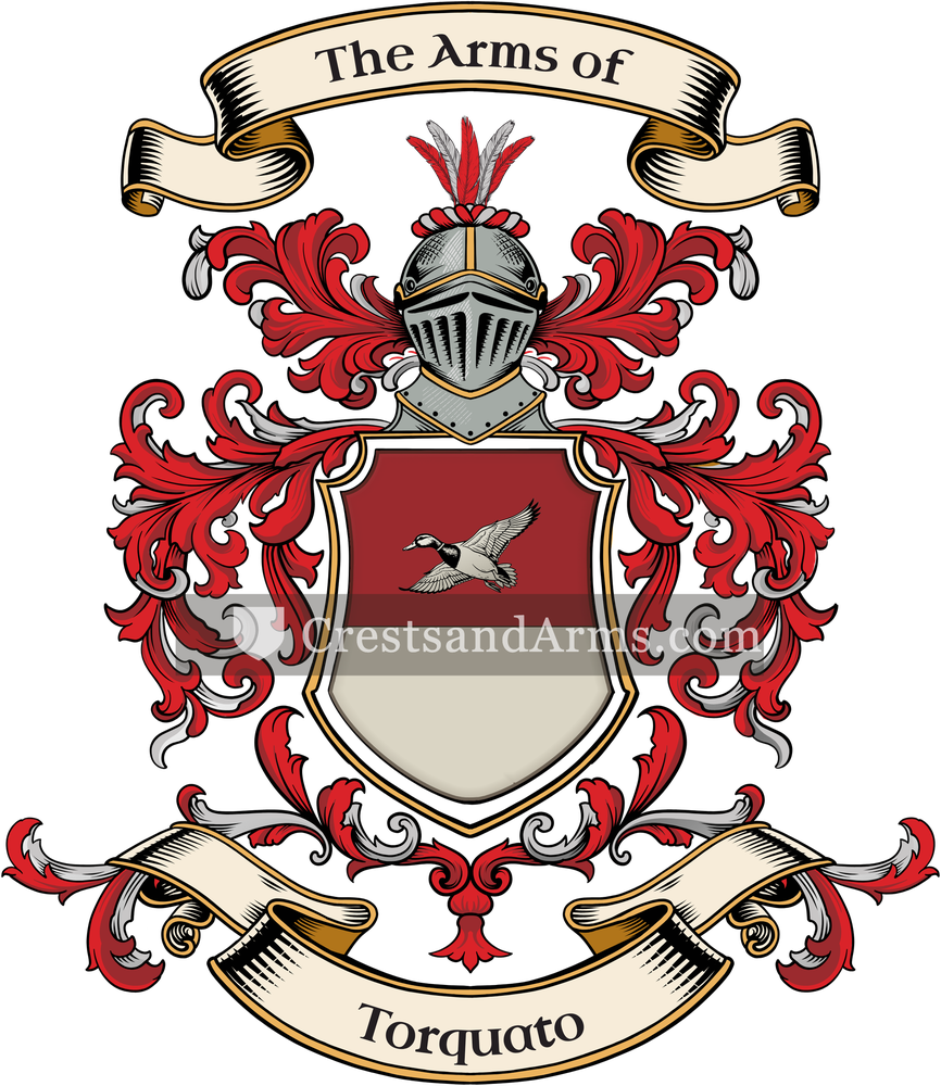 The Torquato coat of arms, drawn from the recorded blazon
