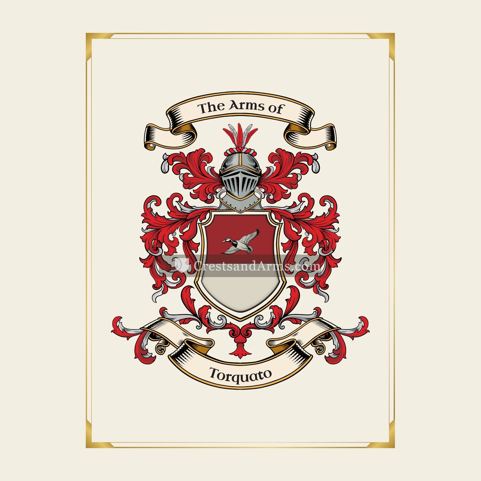 With gold border