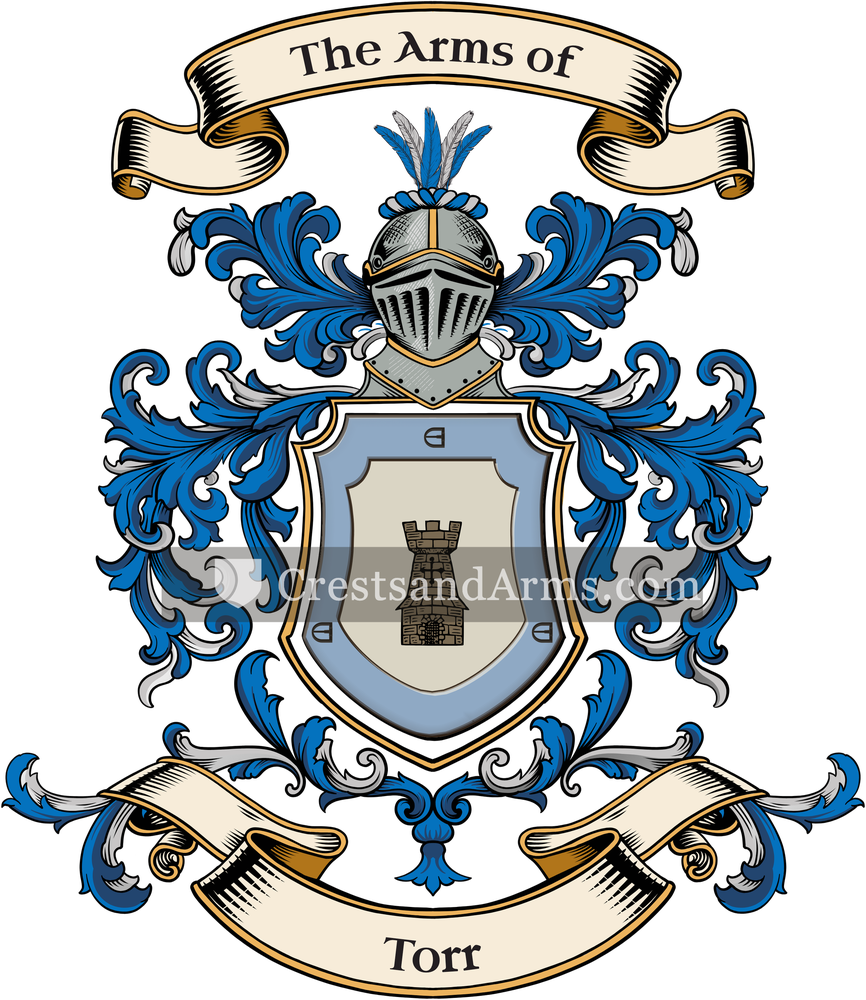 The Torr coat of arms, drawn from the recorded blazon