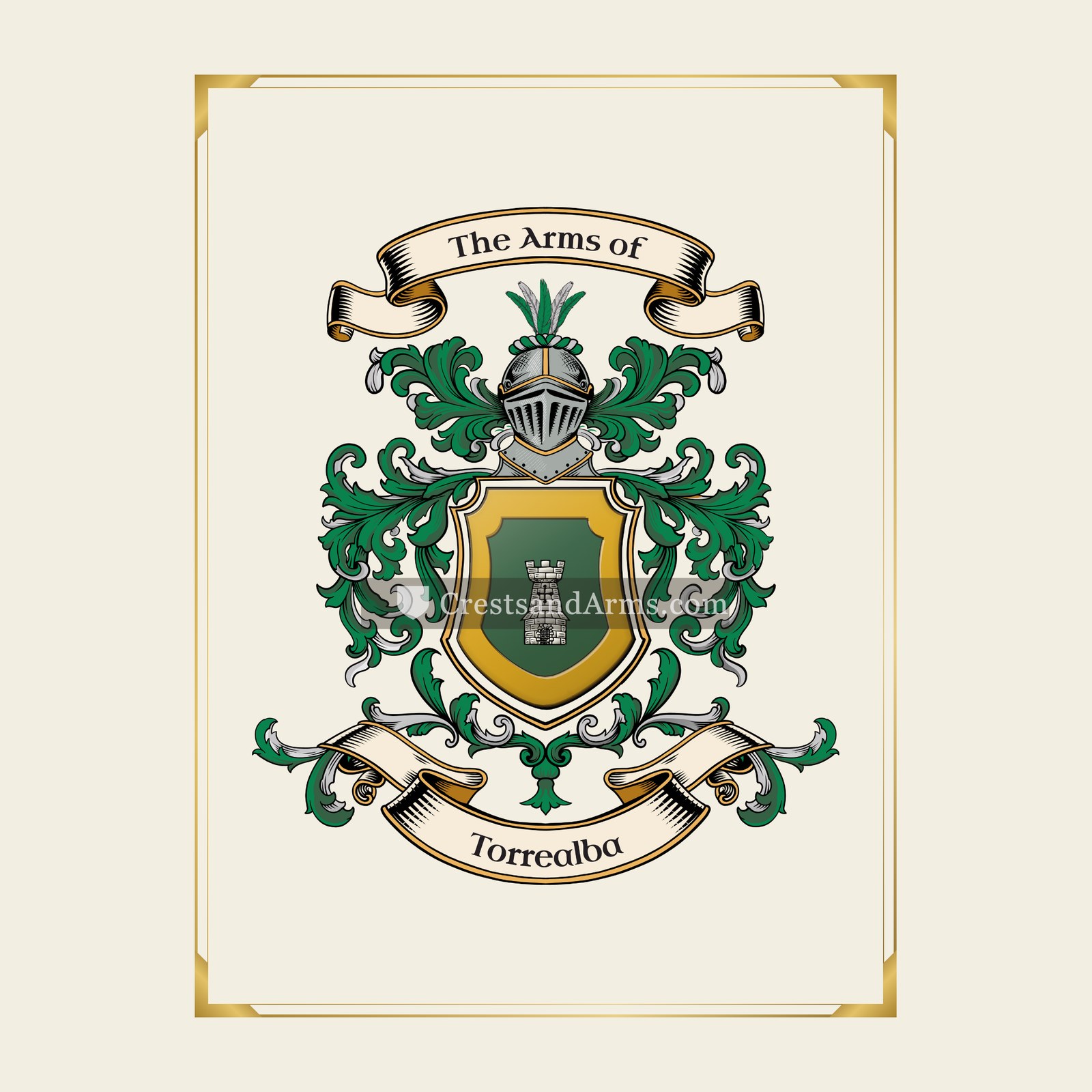 With gold border