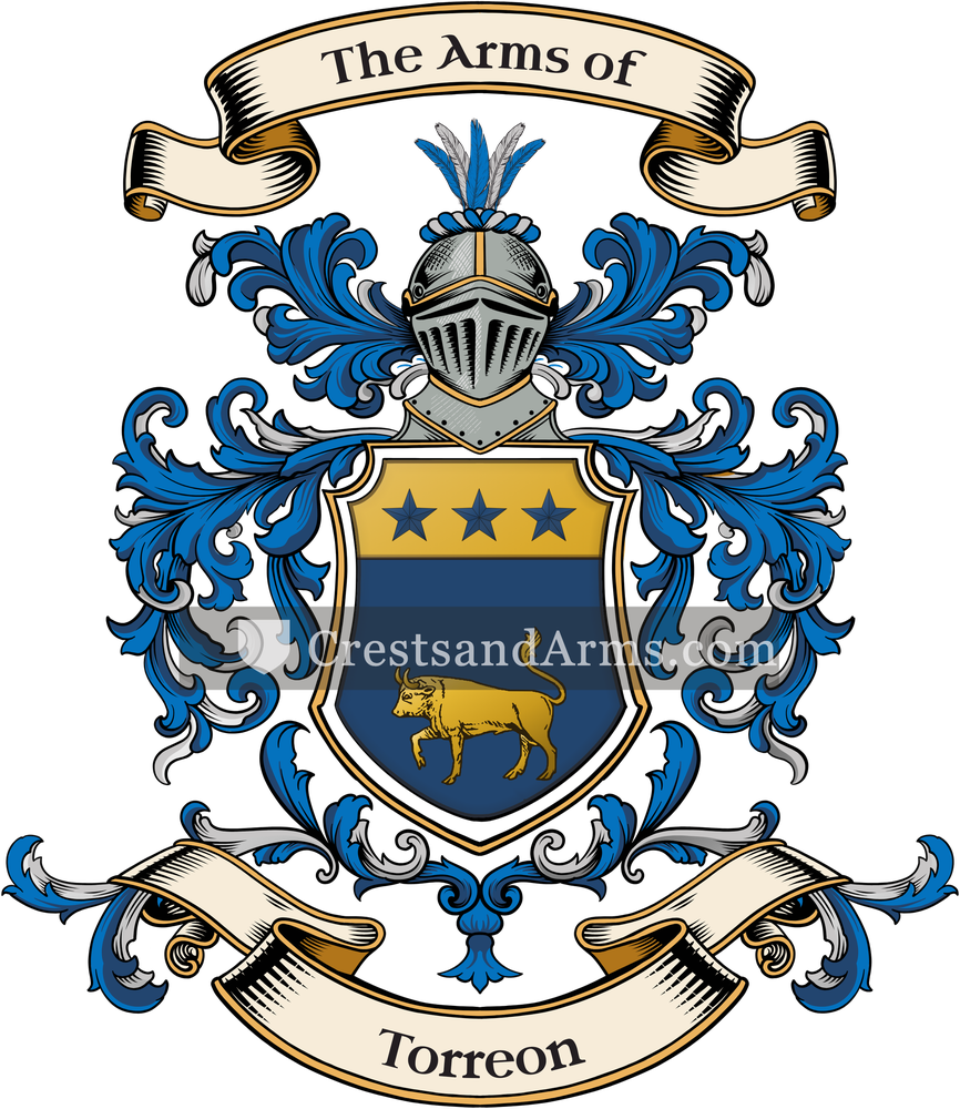 The Torreon coat of arms, drawn from the recorded blazon
