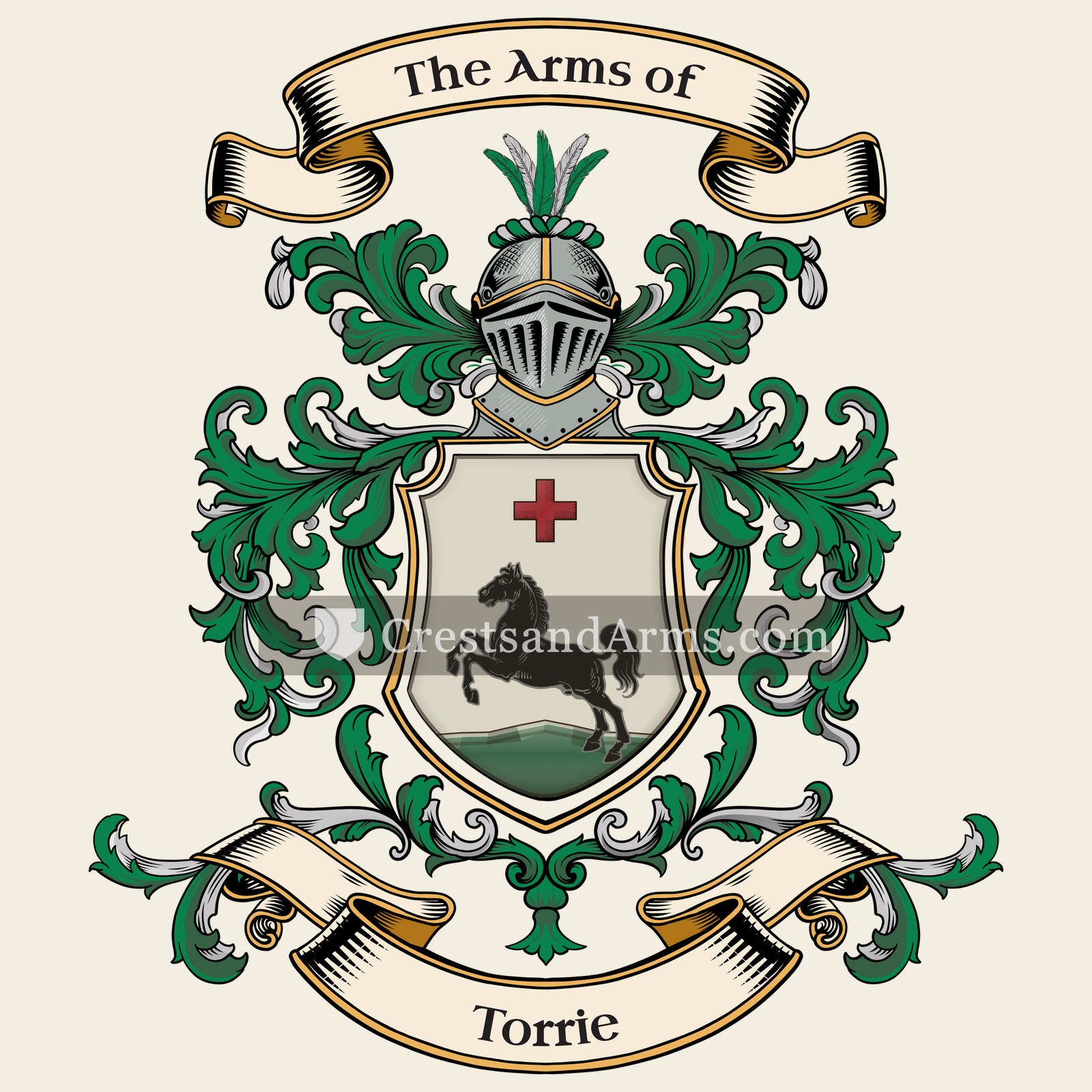 The Torrie coat of arms, drawn from the recorded blazon